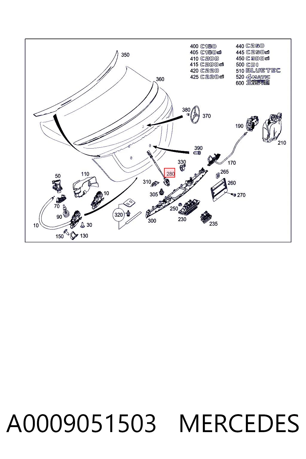 A0009051503 Mercedes Камера системи забезпечення видимості
