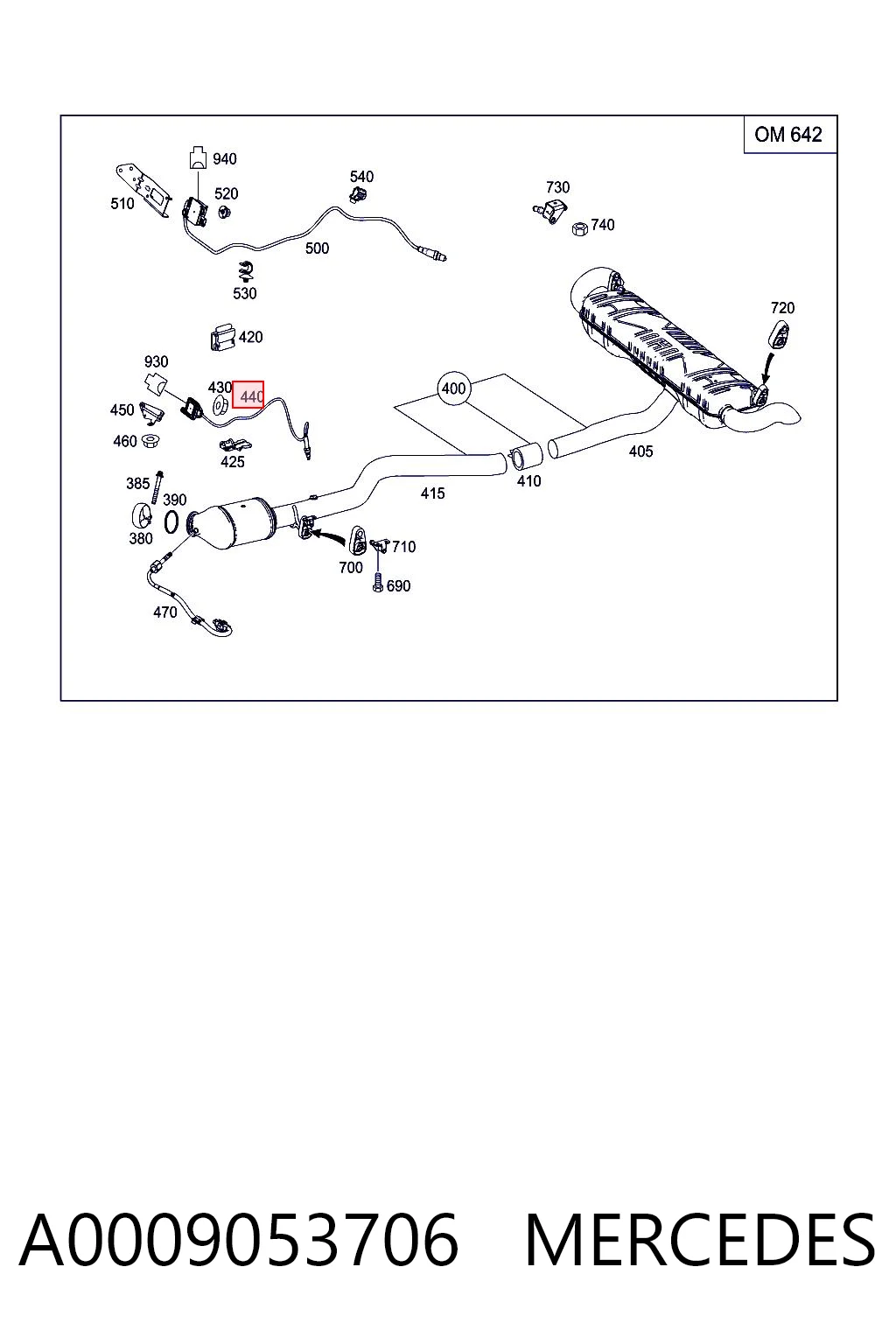 A0009053706 Mercedes Датчик оксидів азоту NOX, передній
