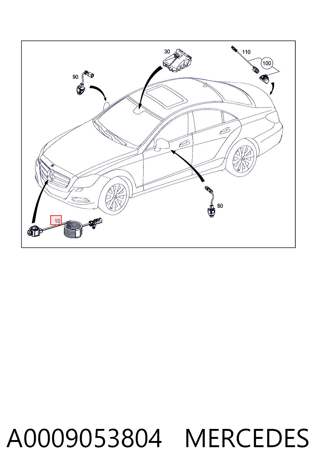 A0009053804 Mercedes Камера заднього виду