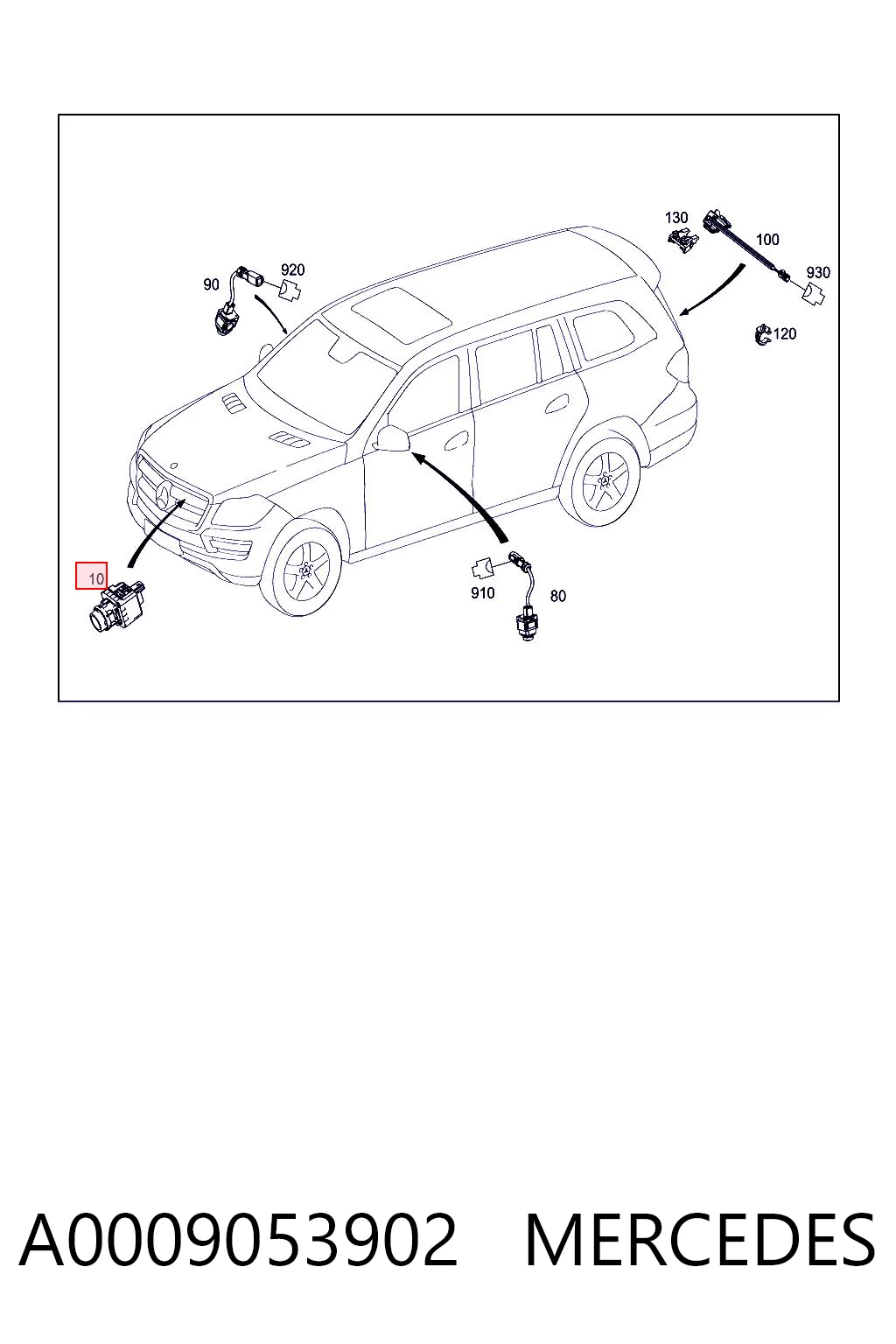 A0009053902 Mercedes Камера заднього виду