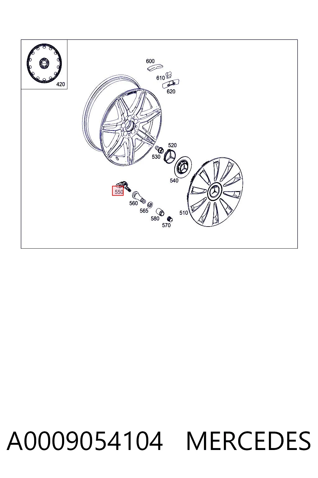 A0009054104 Mercedes Датчик шин