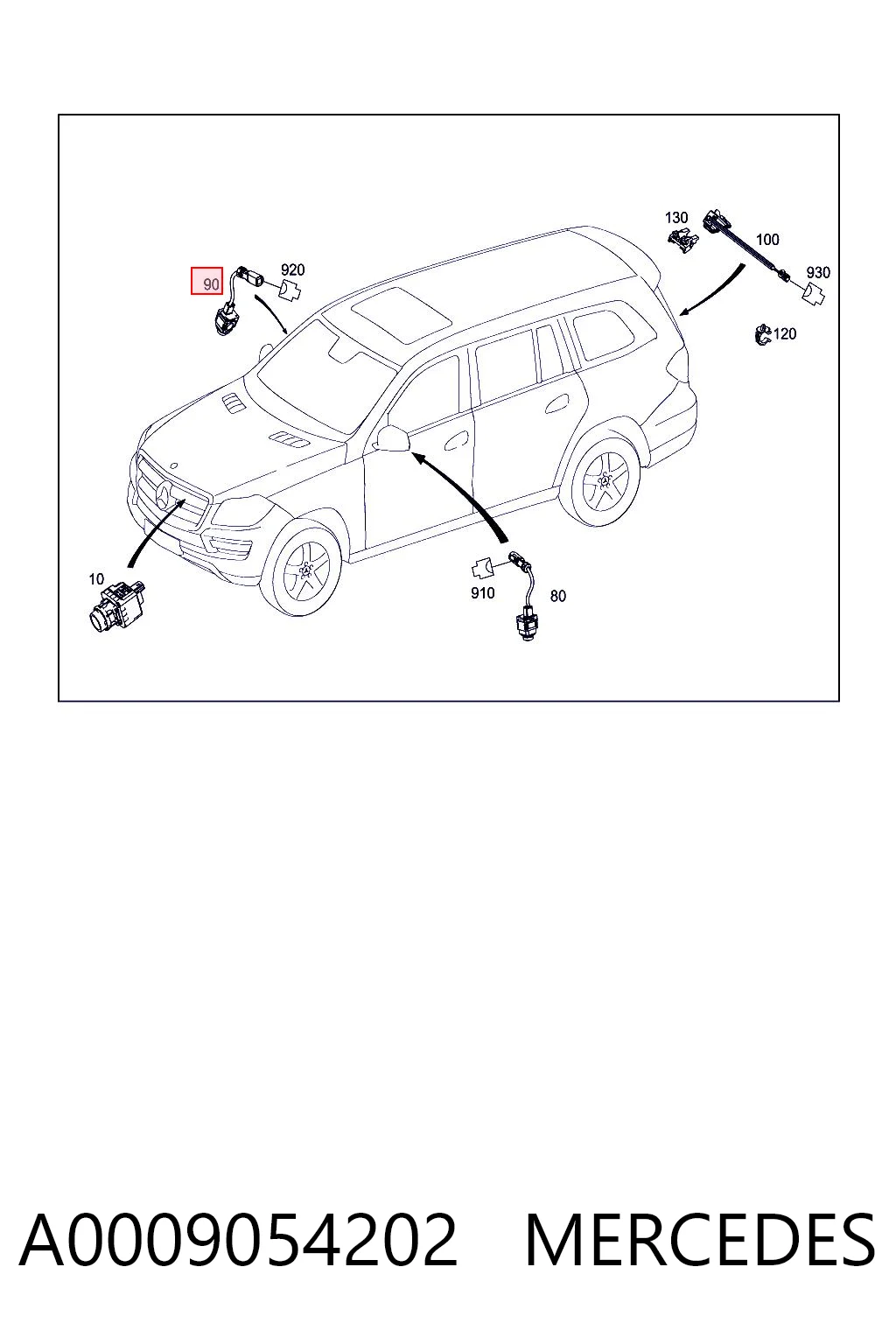A0009054202 Mercedes Камера заднього виду