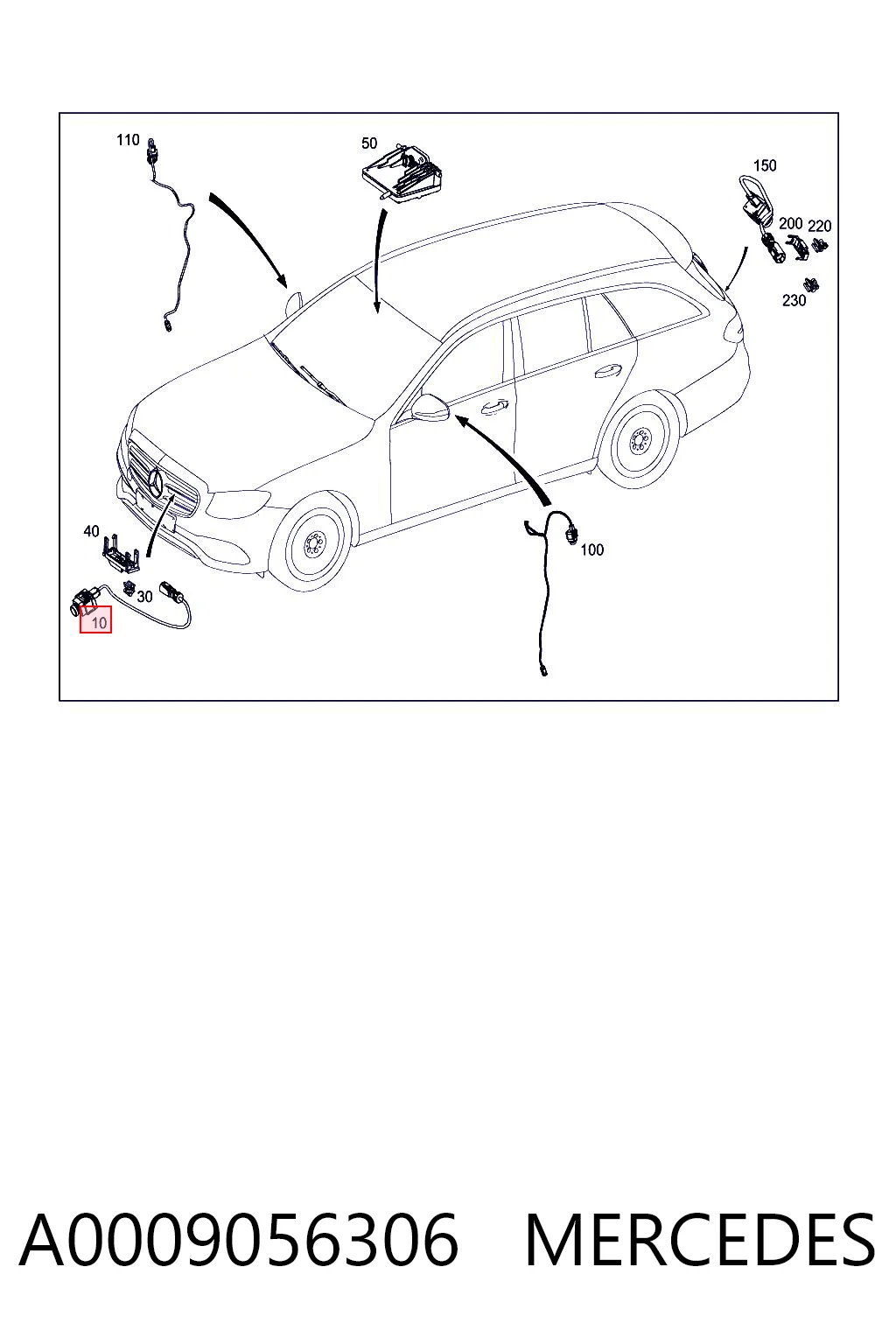 A0009056306 Mercedes Камера заднього виду