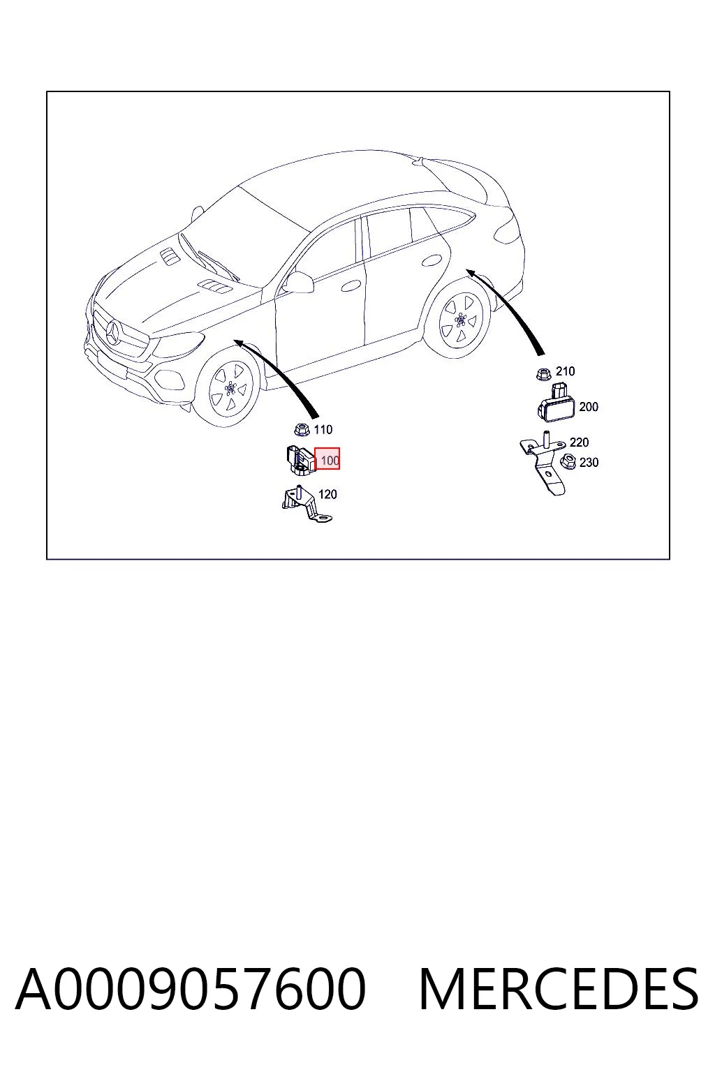 A0009057600 Mercedes Датчик поздовжнього прискорення
