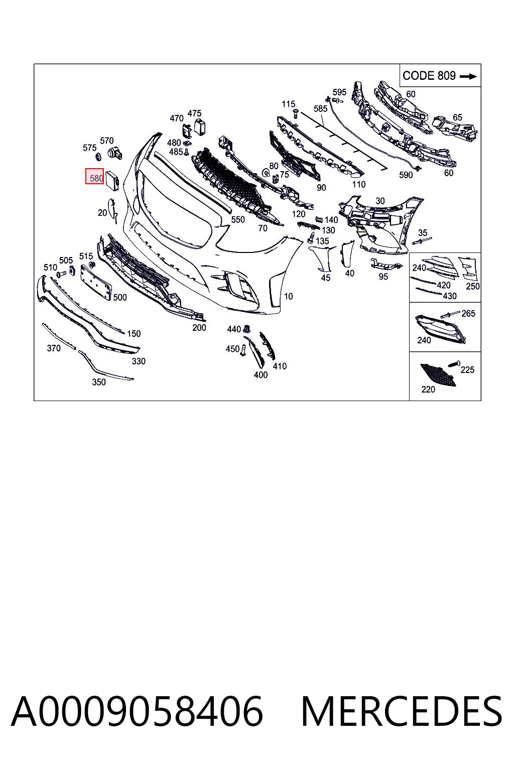 A0009058406 Mercedes Радарний датчик дистанції