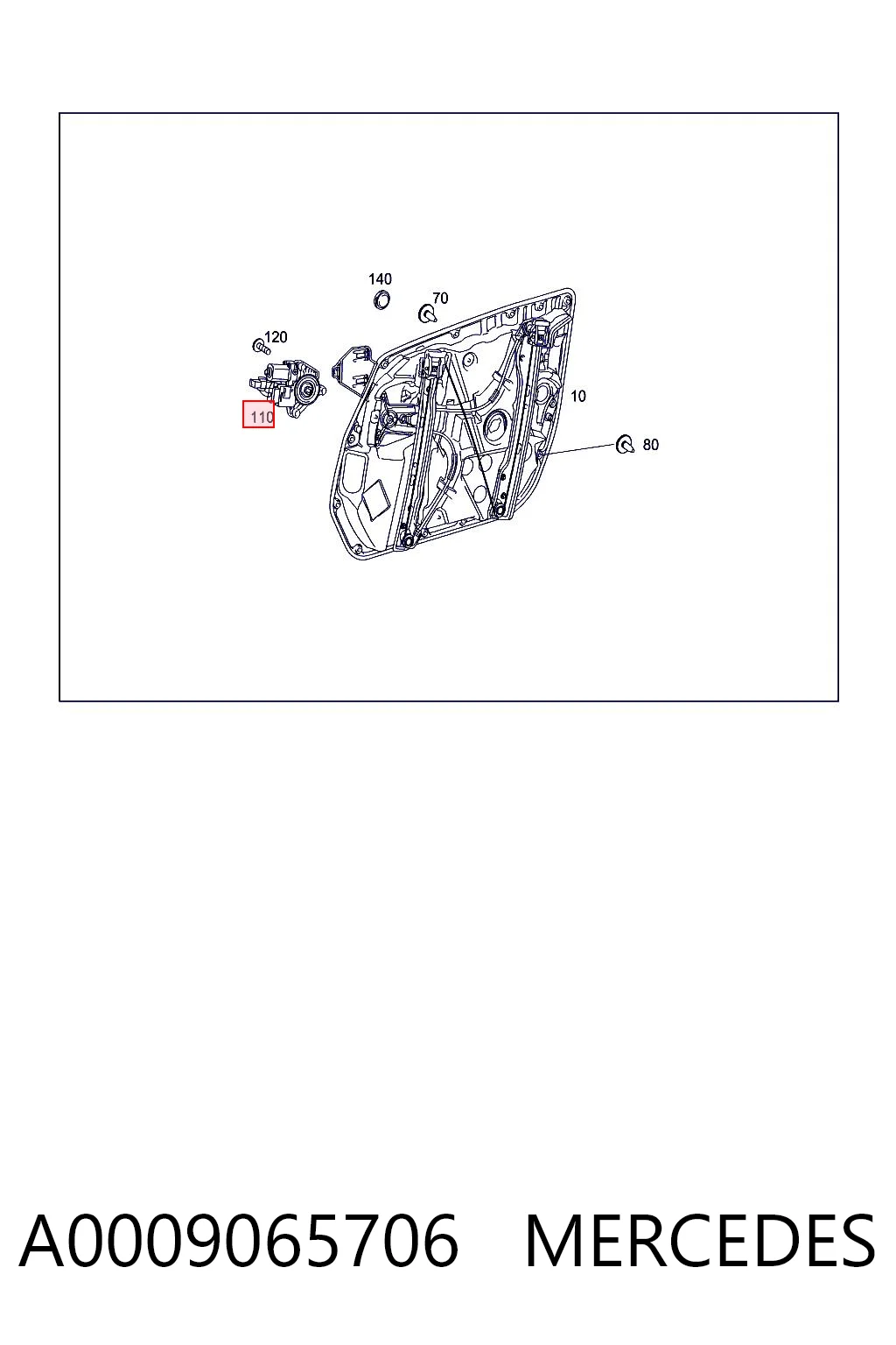 A0009065706 Mercedes Мотор склопідйомника дверей передніх, правих