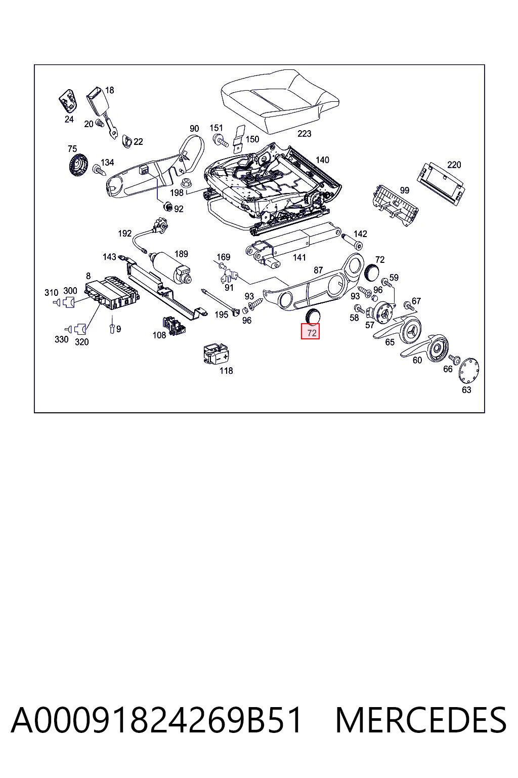Ручка регулювання спинки сидіння Mercedes A0009182426 ціна, від 42.43 USD