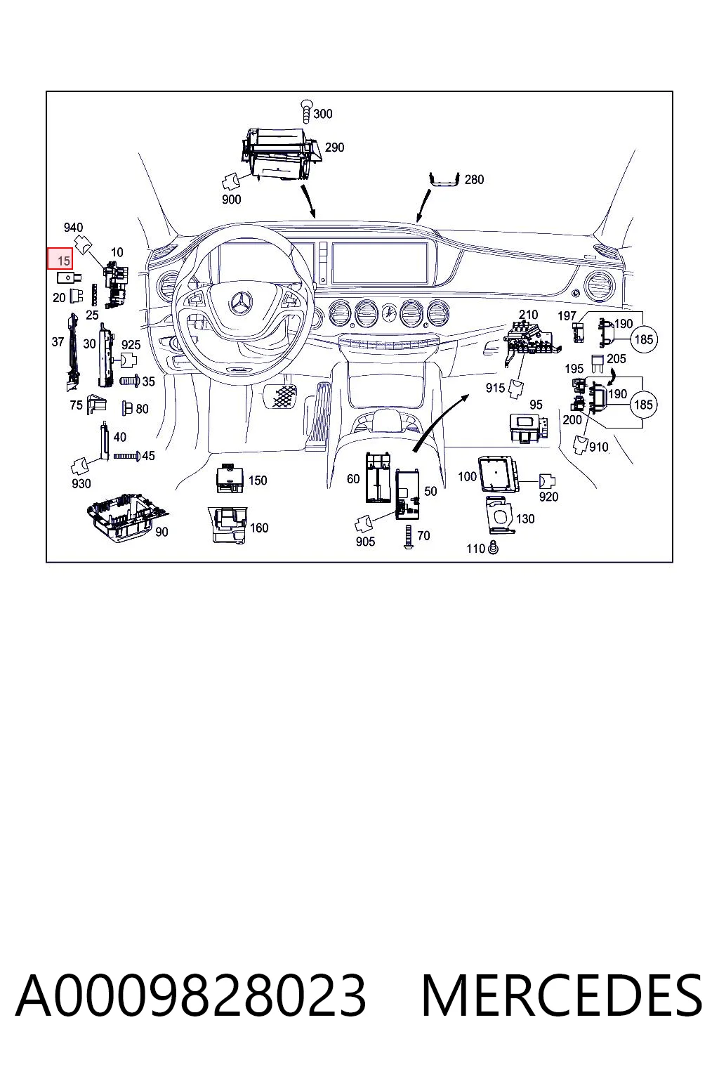 A0009828023 Mercedes Реле компресора пневмопідвіски