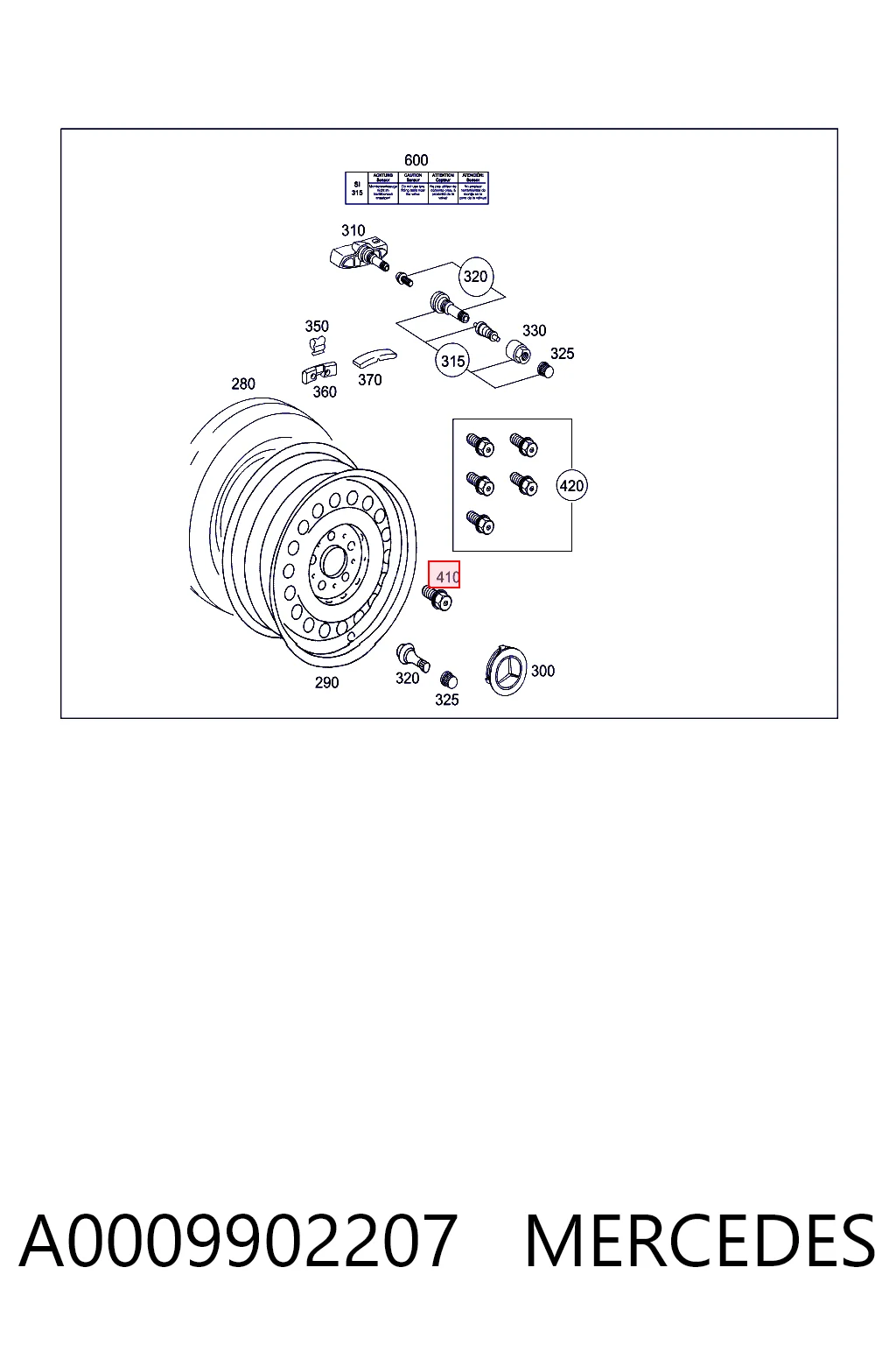 A0009902207 Mercedes Болти до колеса
