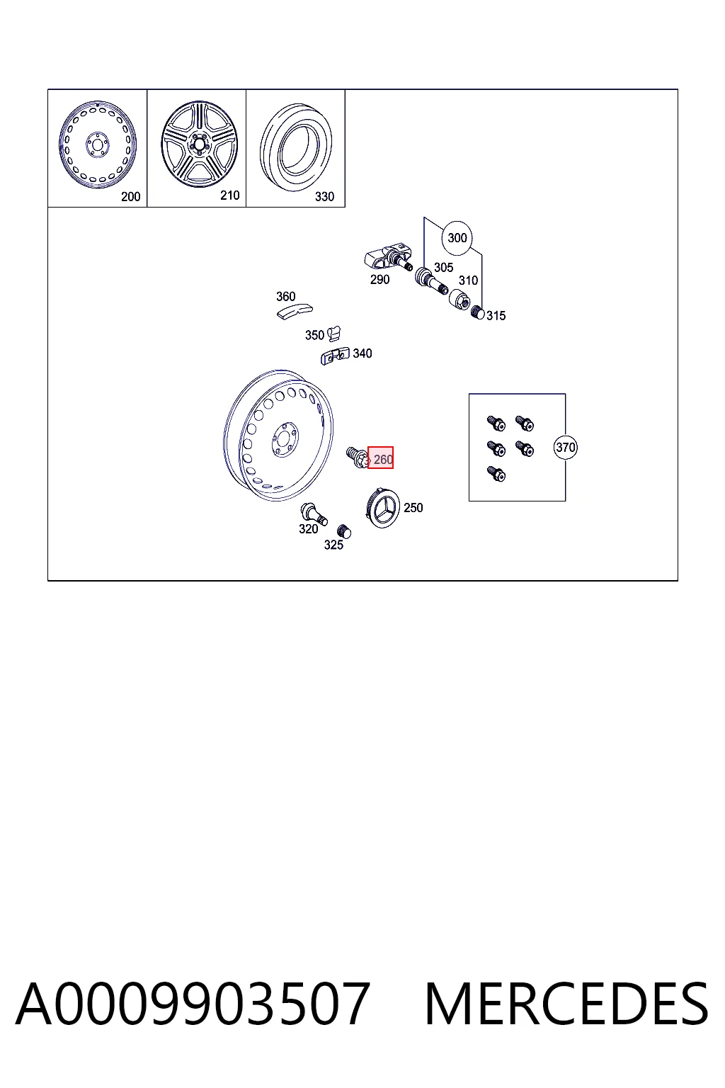 A0009903507 Mercedes Болти до колеса