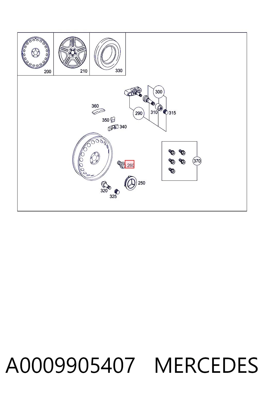 A0009905407 Mercedes Болти до колеса