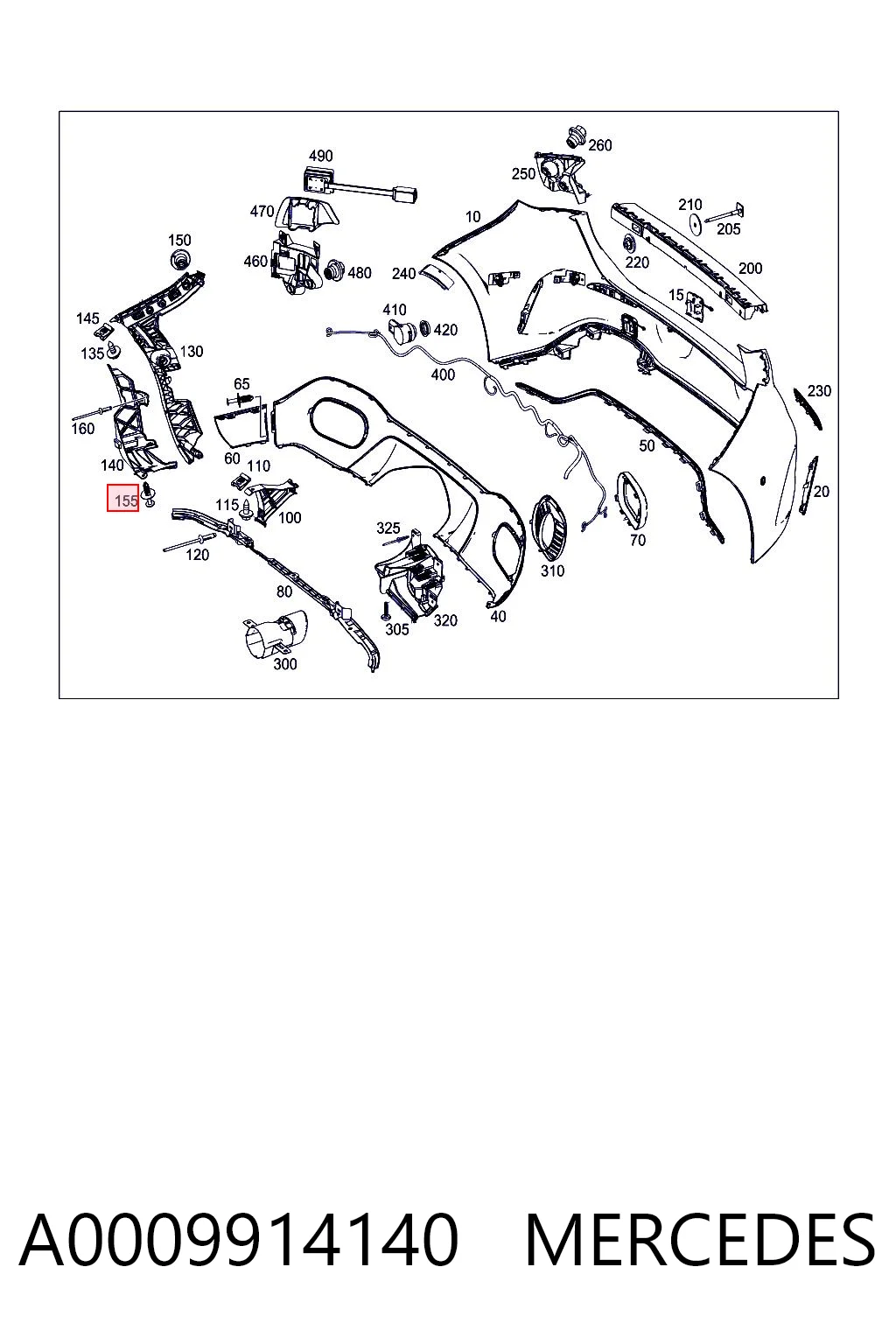 A0009914140 Mercedes Кліпса термоізоляції капота