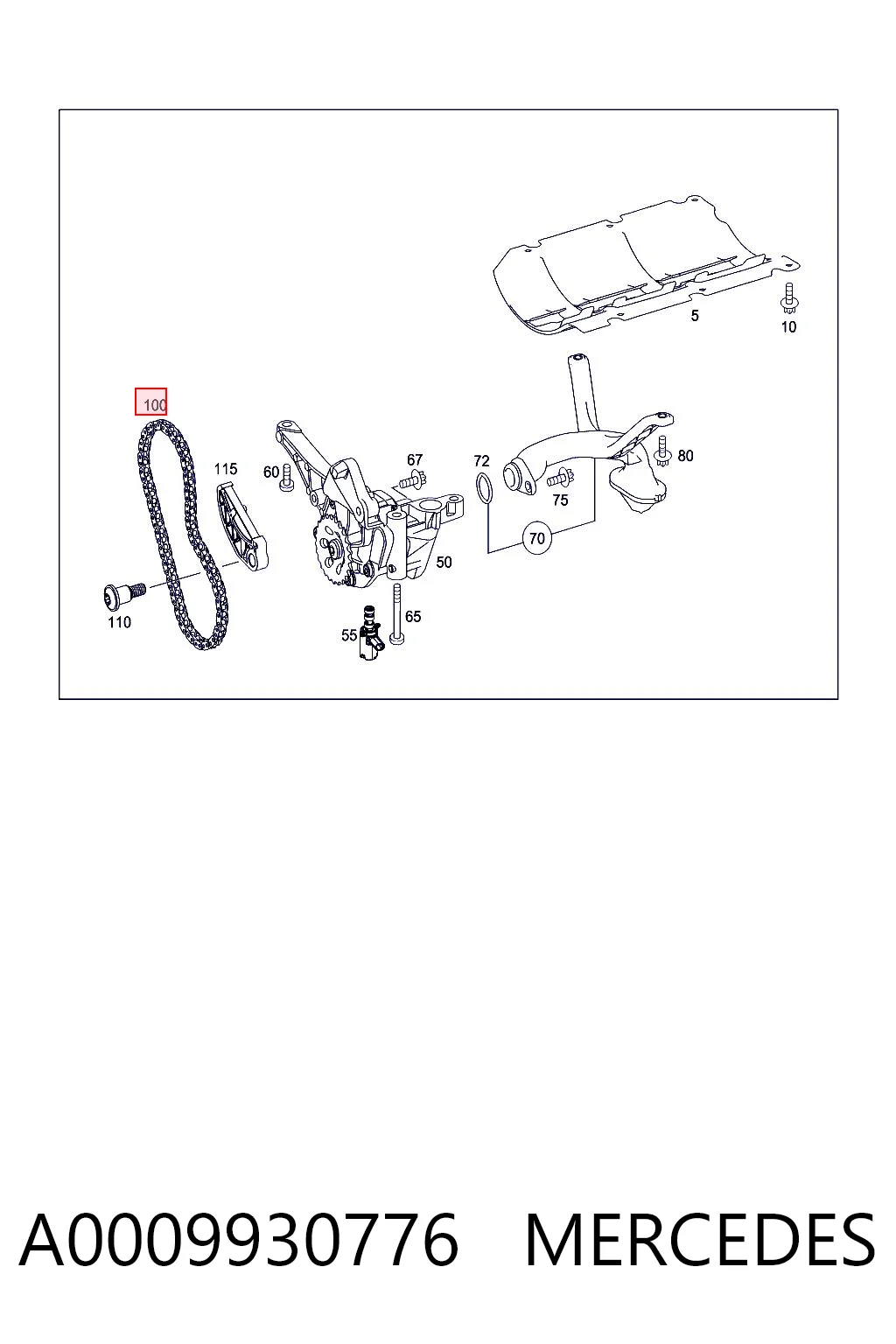 A0009930776 Mercedes Ланцюг маслянного насосу