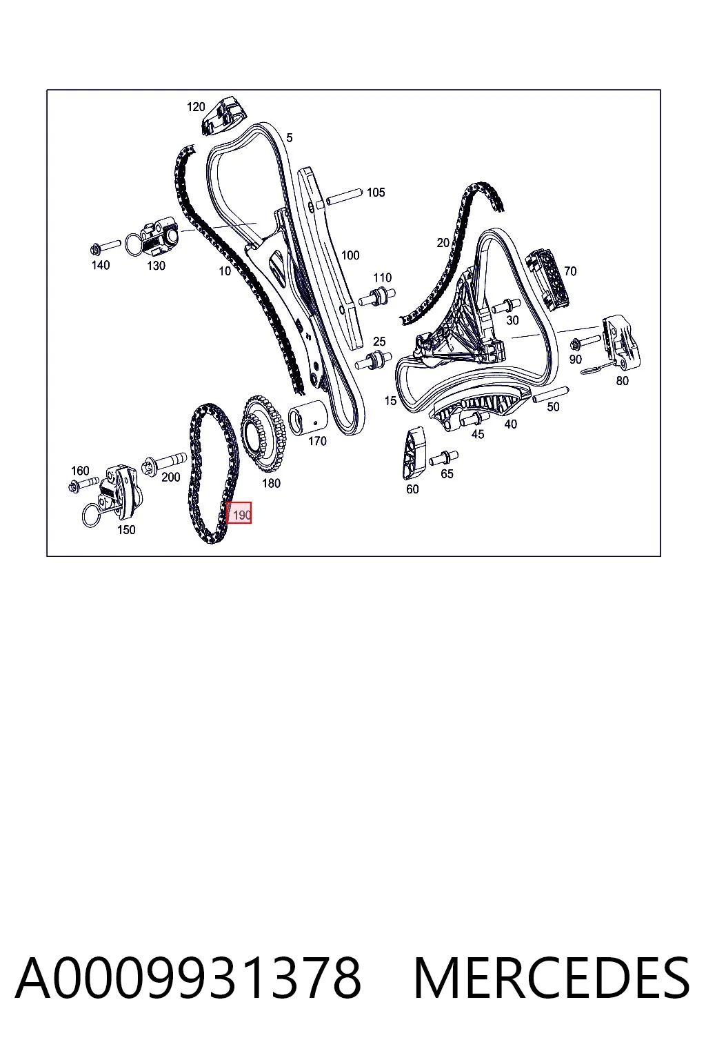 A0009931378 Mercedes Ланцюг маслянного насосу