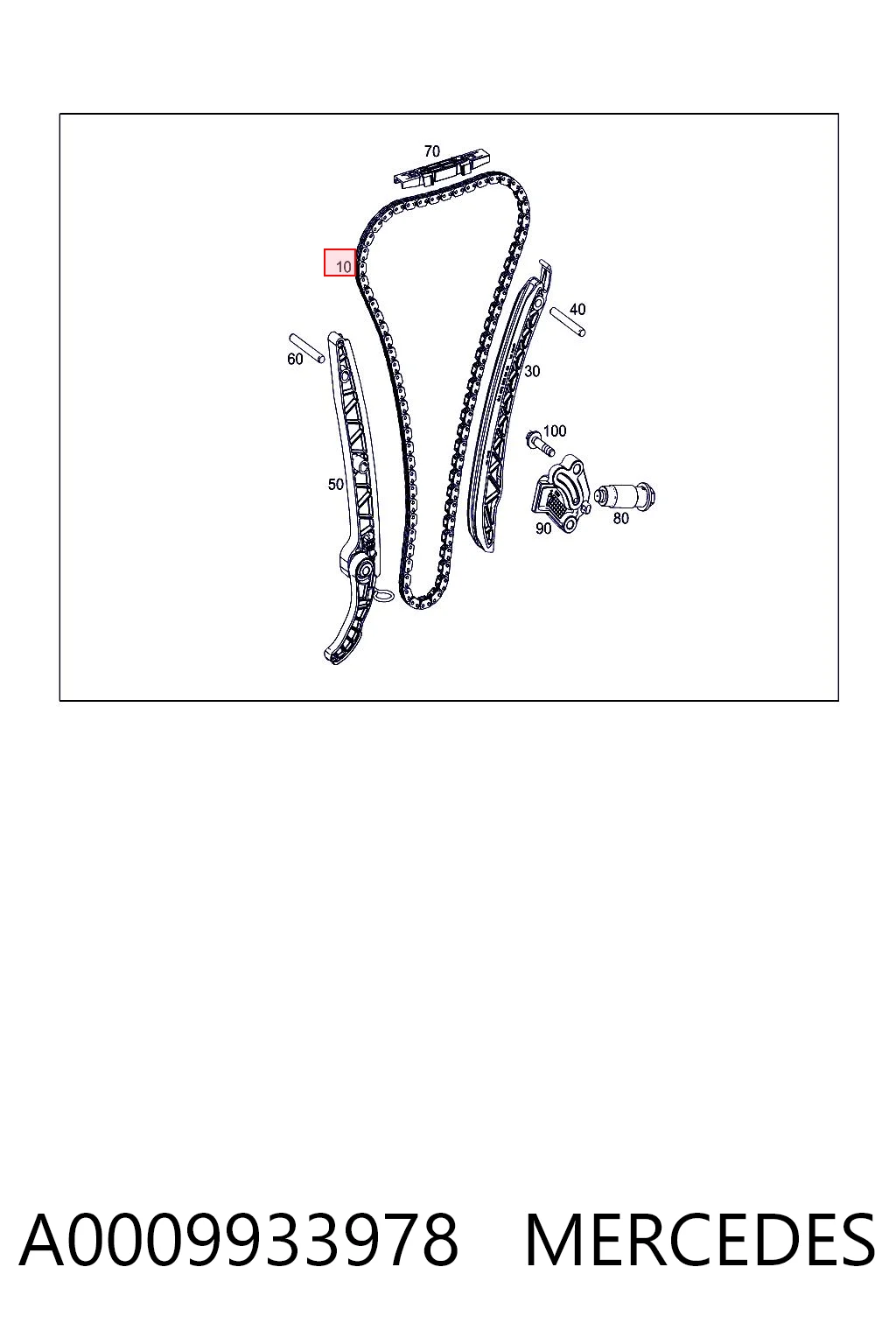 A0009933978 Mercedes Ланцюг приводу распредвала