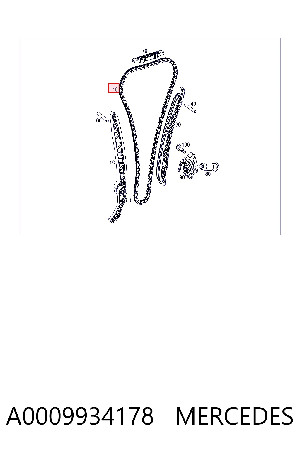 A0009934178 Mercedes Ланцюг приводу распредвала