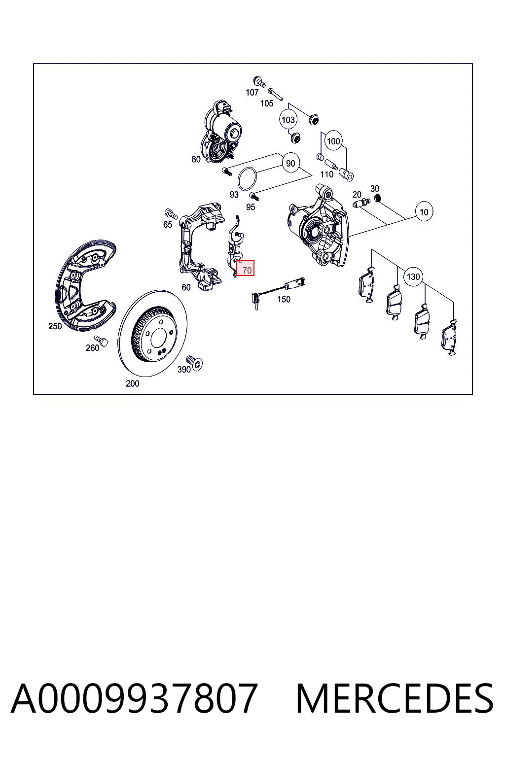 A0009937807 Mercedes Ремкомплект гальмівних колодок