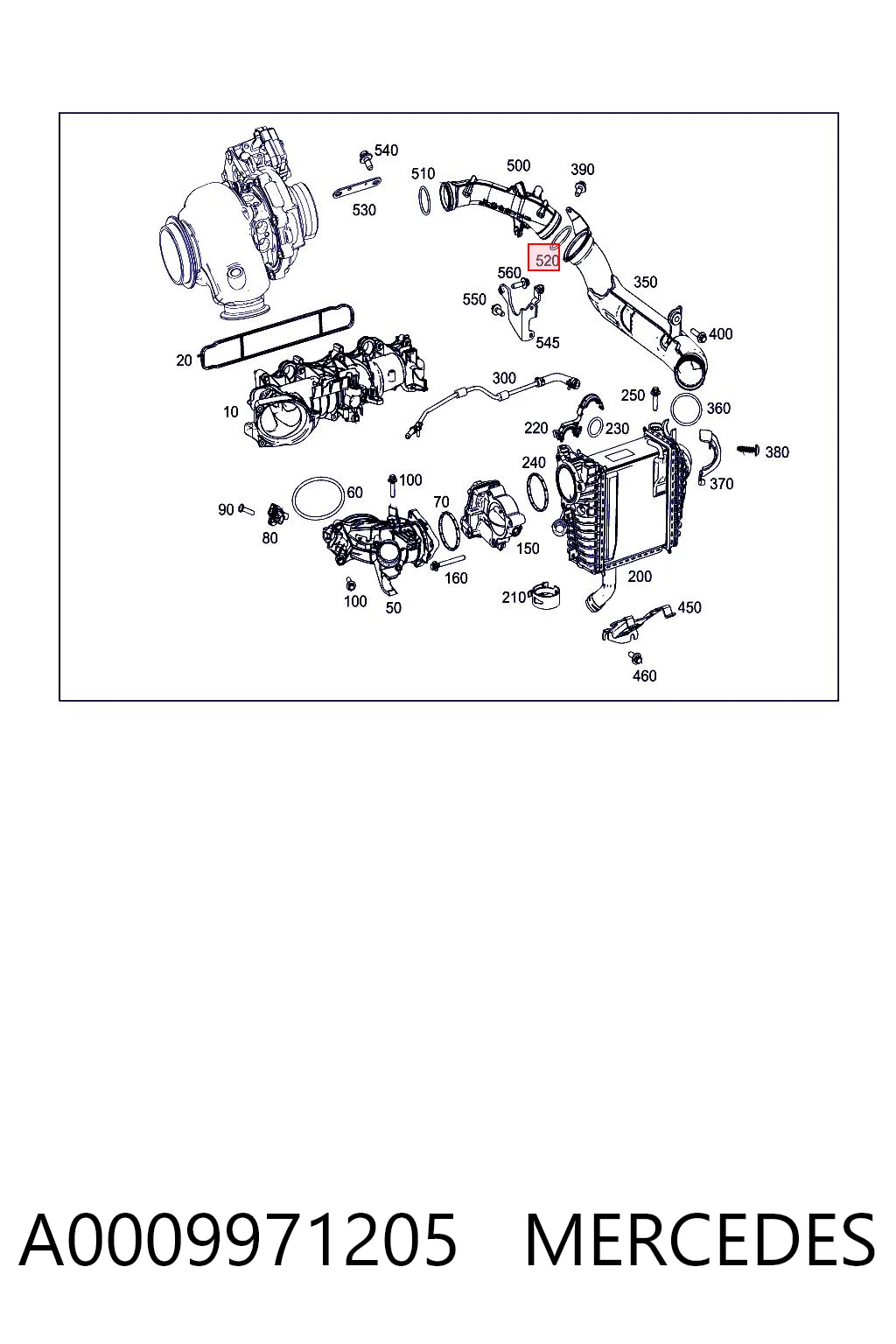 A0009971205 Mercedes Ущільнююче кільце патрубка радіатора