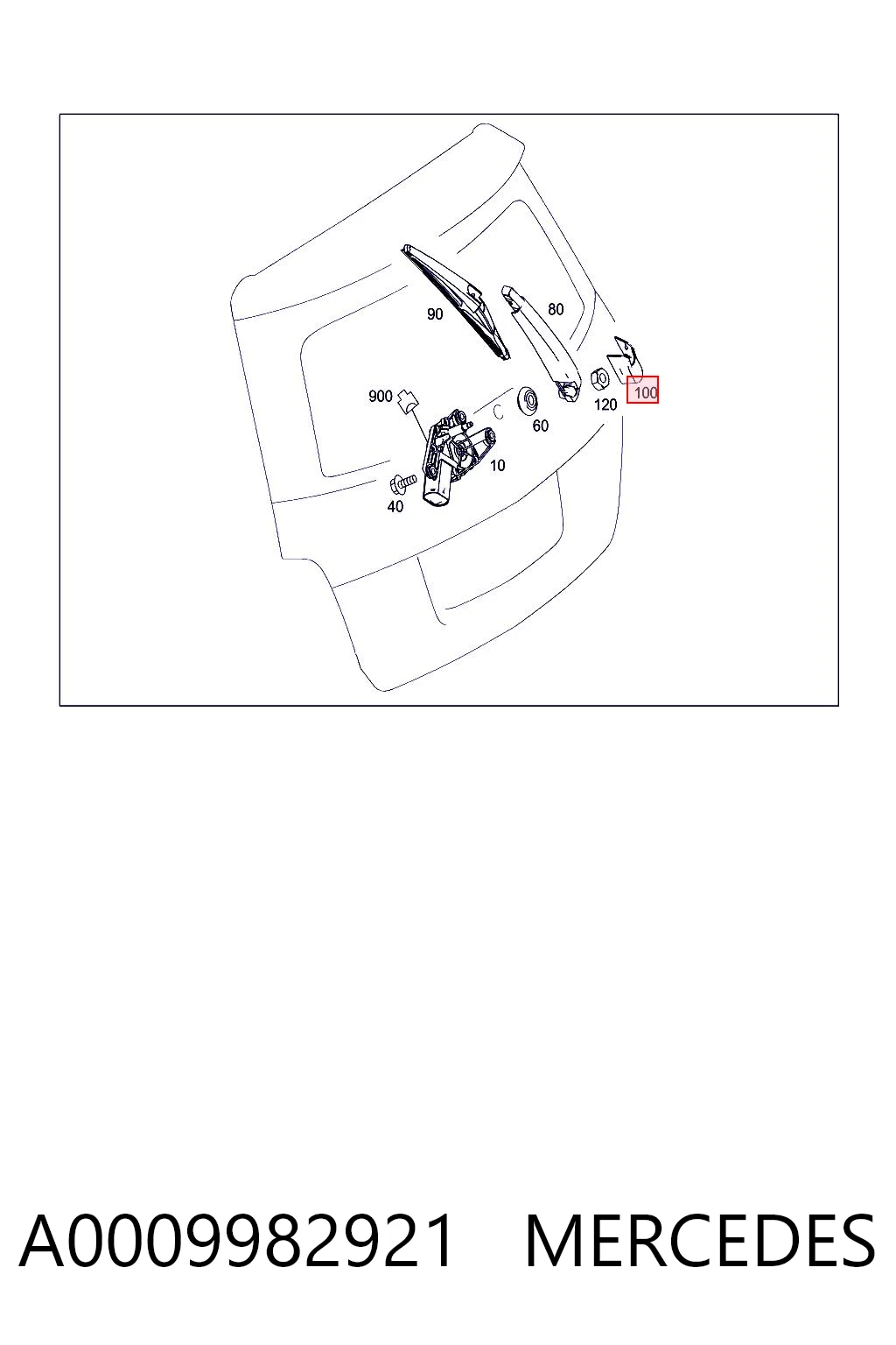 A0009982921 Mercedes Заглушка гайки кріплення повідка заднього двірника