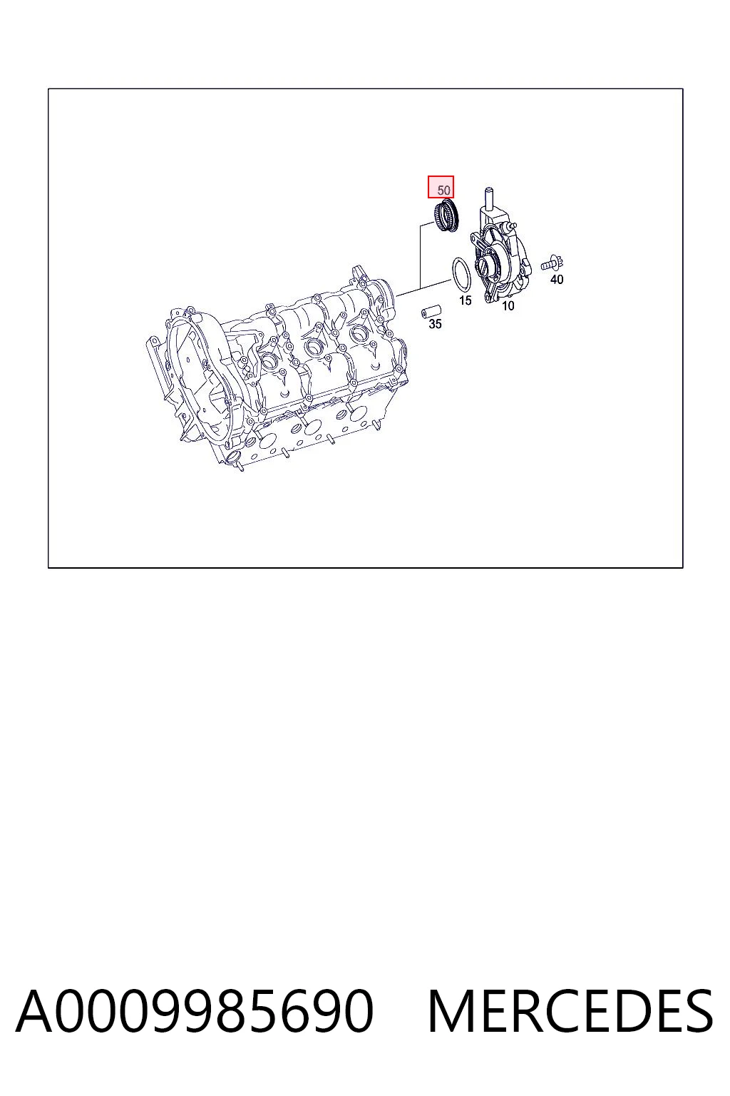 A0009985690 Mercedes Заглушка отвору ГБЦ вакуумного насоса
