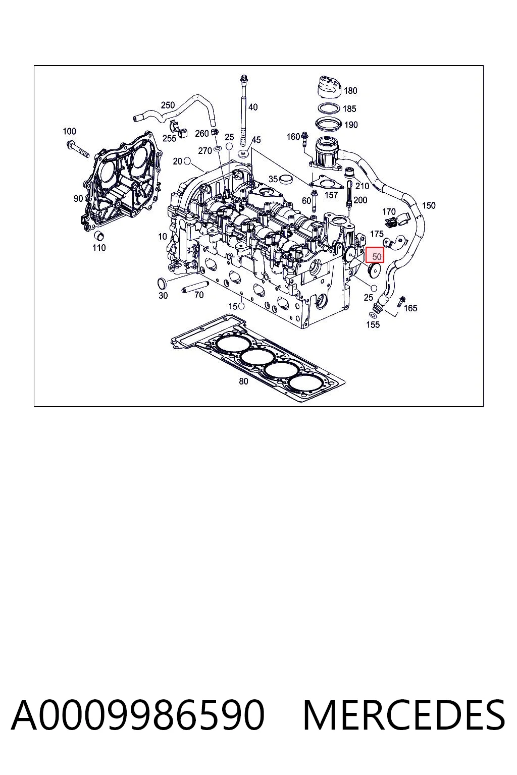 A0009986590 Mercedes Заглушка-корок розподільника