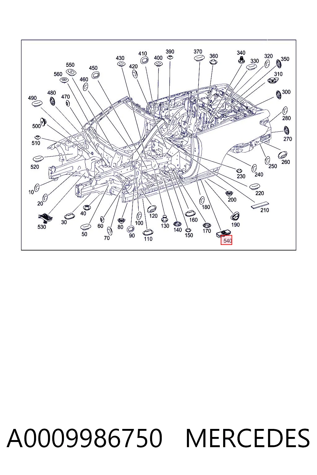 A0009986750 Mercedes Подушка домкрата нижня, поддомкратники