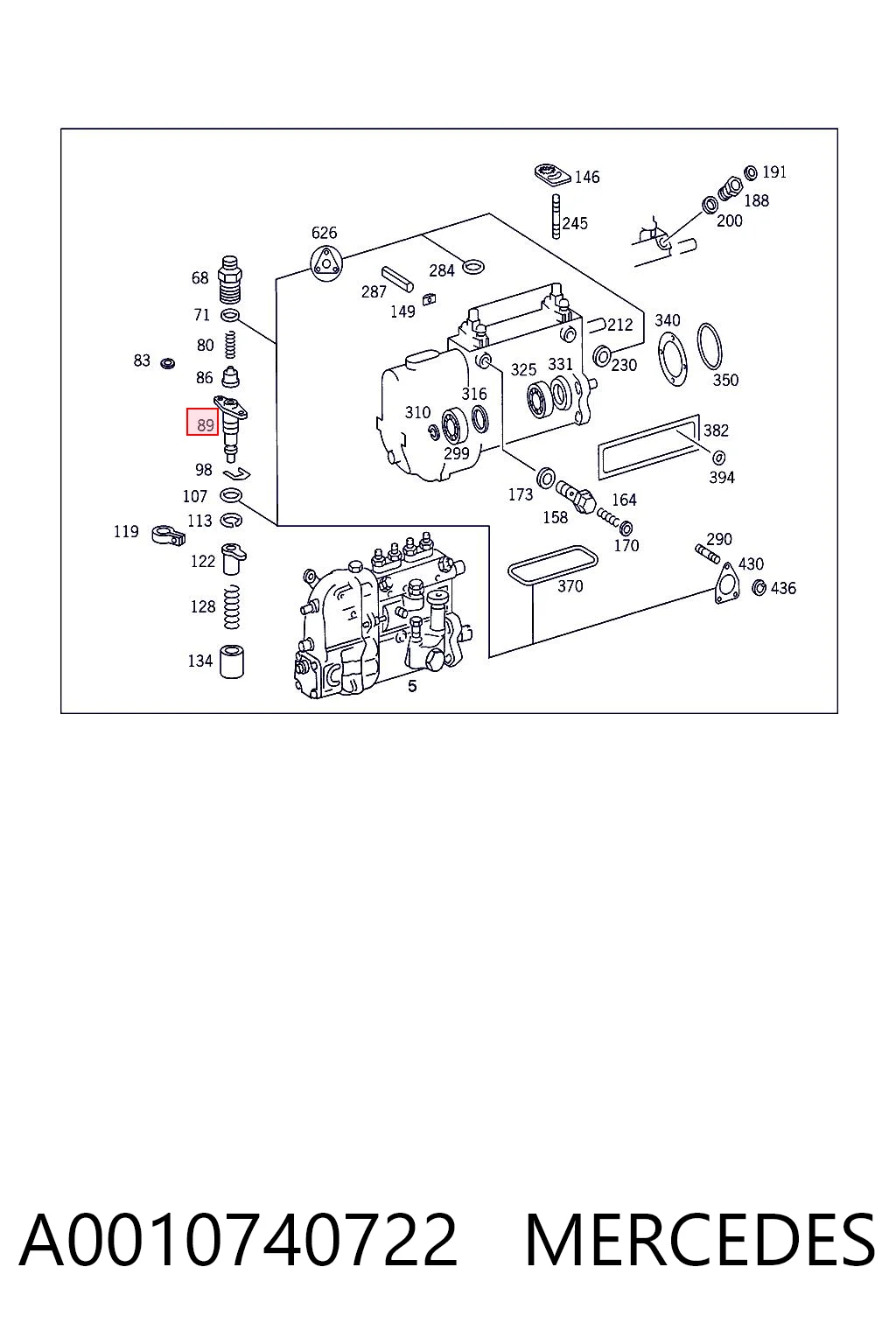 A0010740722 Mercedes Плунжерная пара