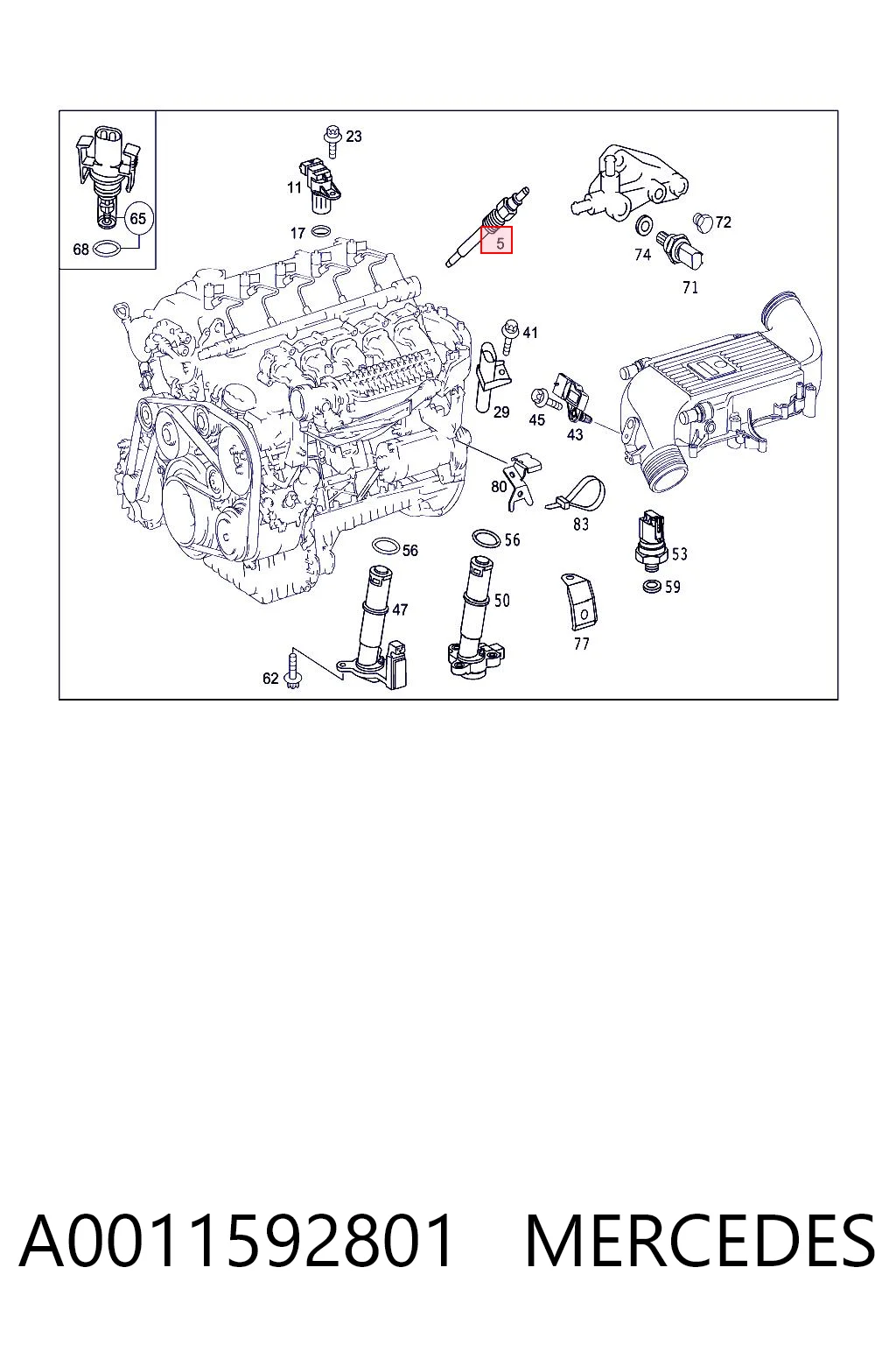 A0011592801 Mercedes Свічки розжарювання