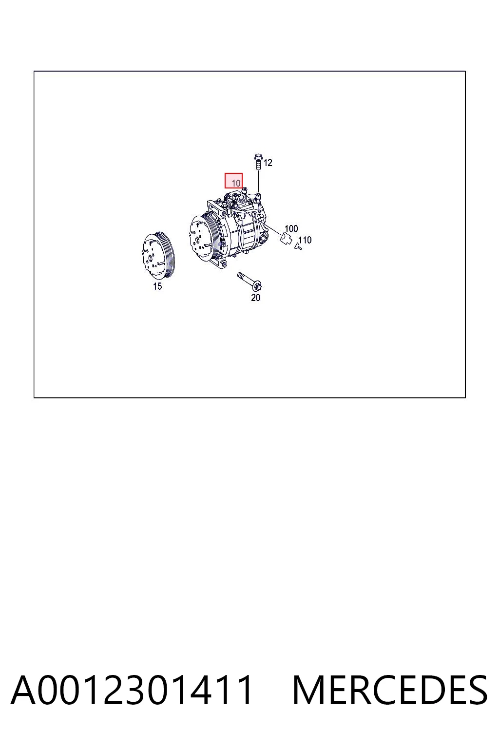A0012301411 Mercedes Компресор холодоагенту