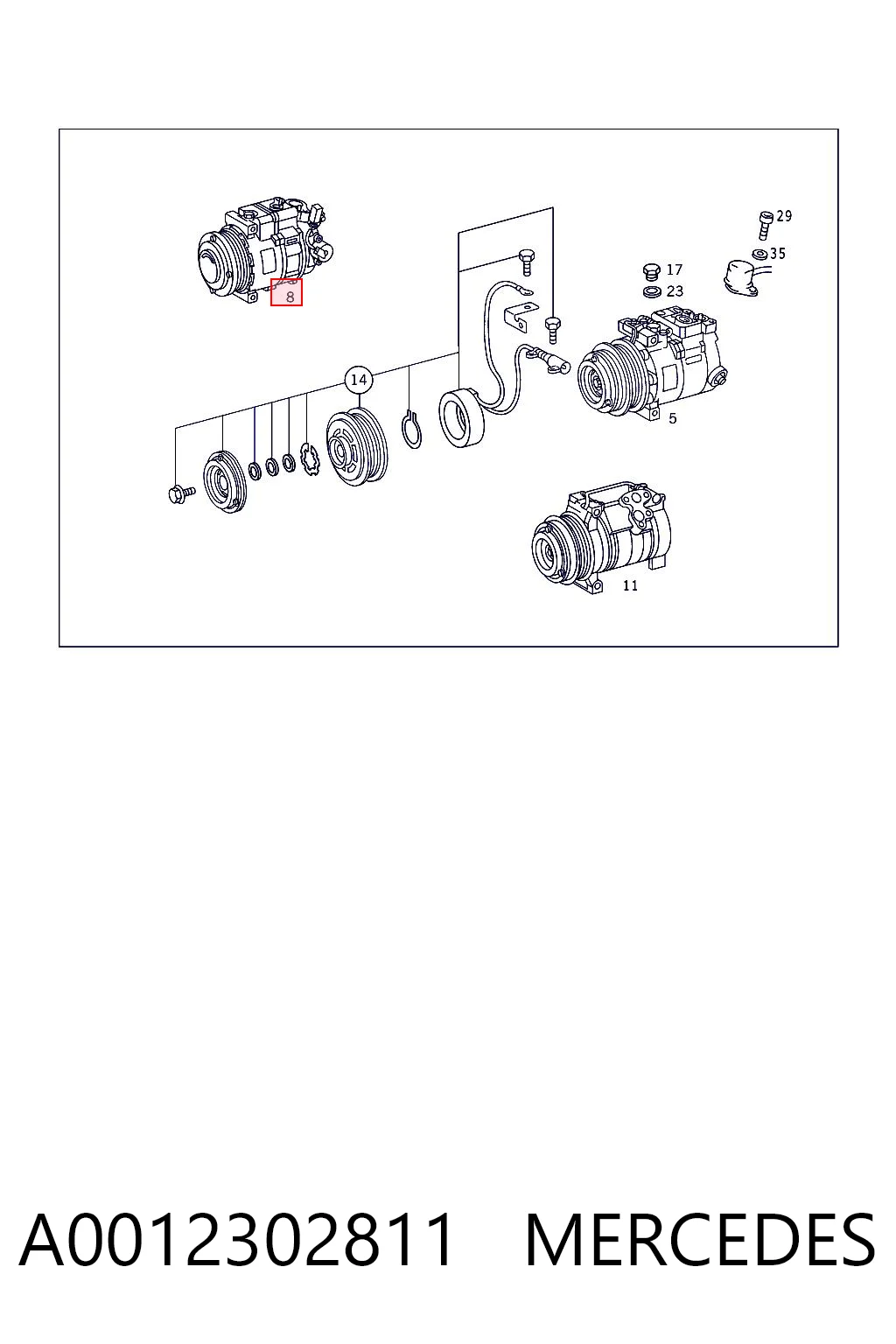 A0012302811 Mercedes Компресор холодоагенту