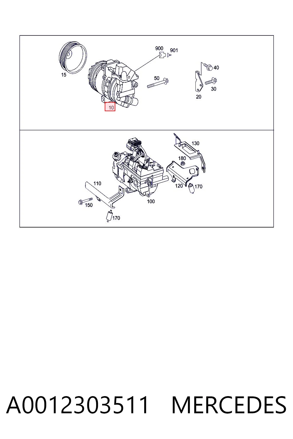A0012303511 Mercedes Компресор холодоагенту