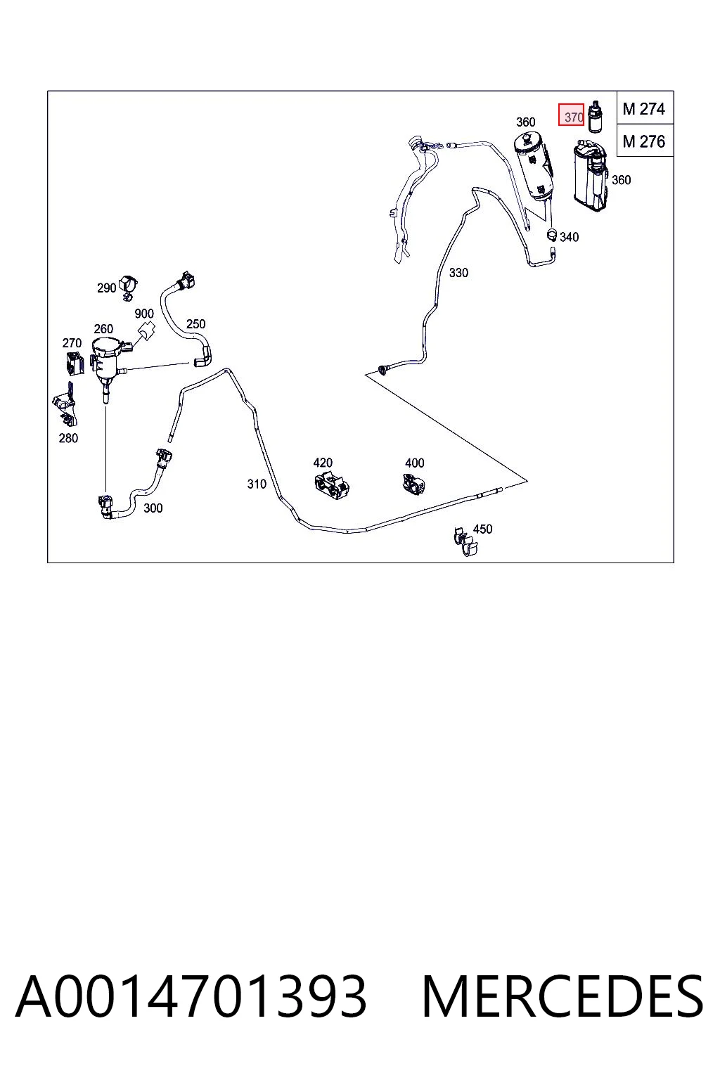 A0014701393 Mercedes Система управління парами палива