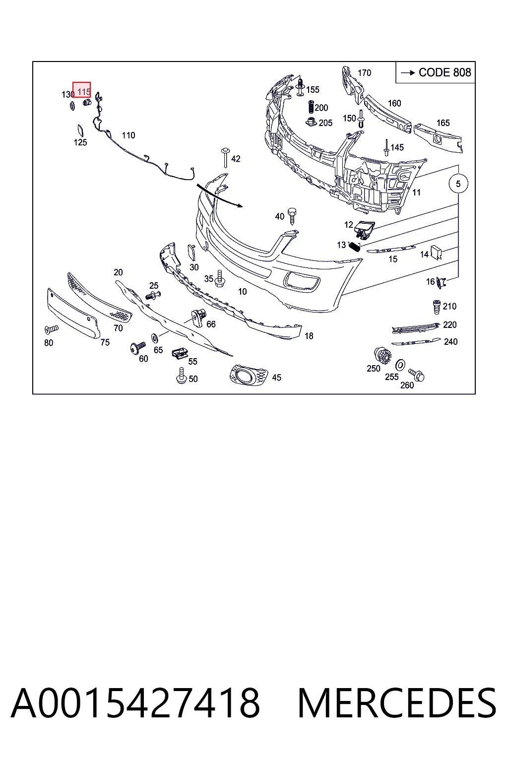 A0015427418 Mercedes Датчик сигналізації паркування (парктронік), передній