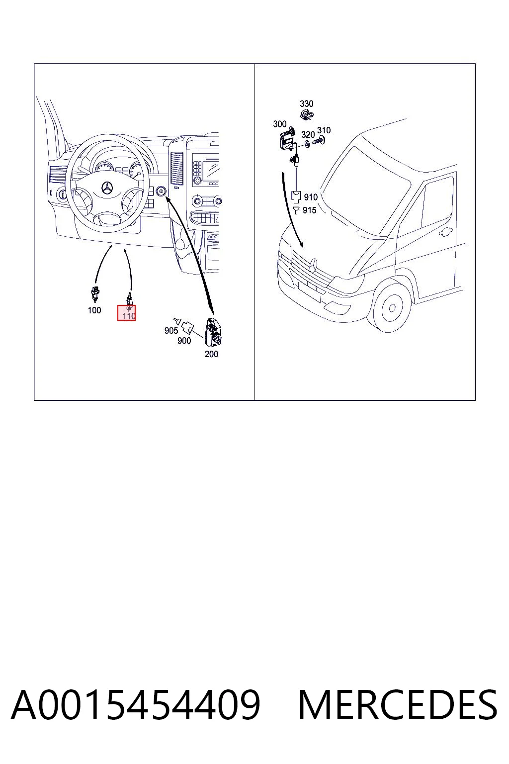 A0015454409 Mercedes Лягушка стоп-сигналу