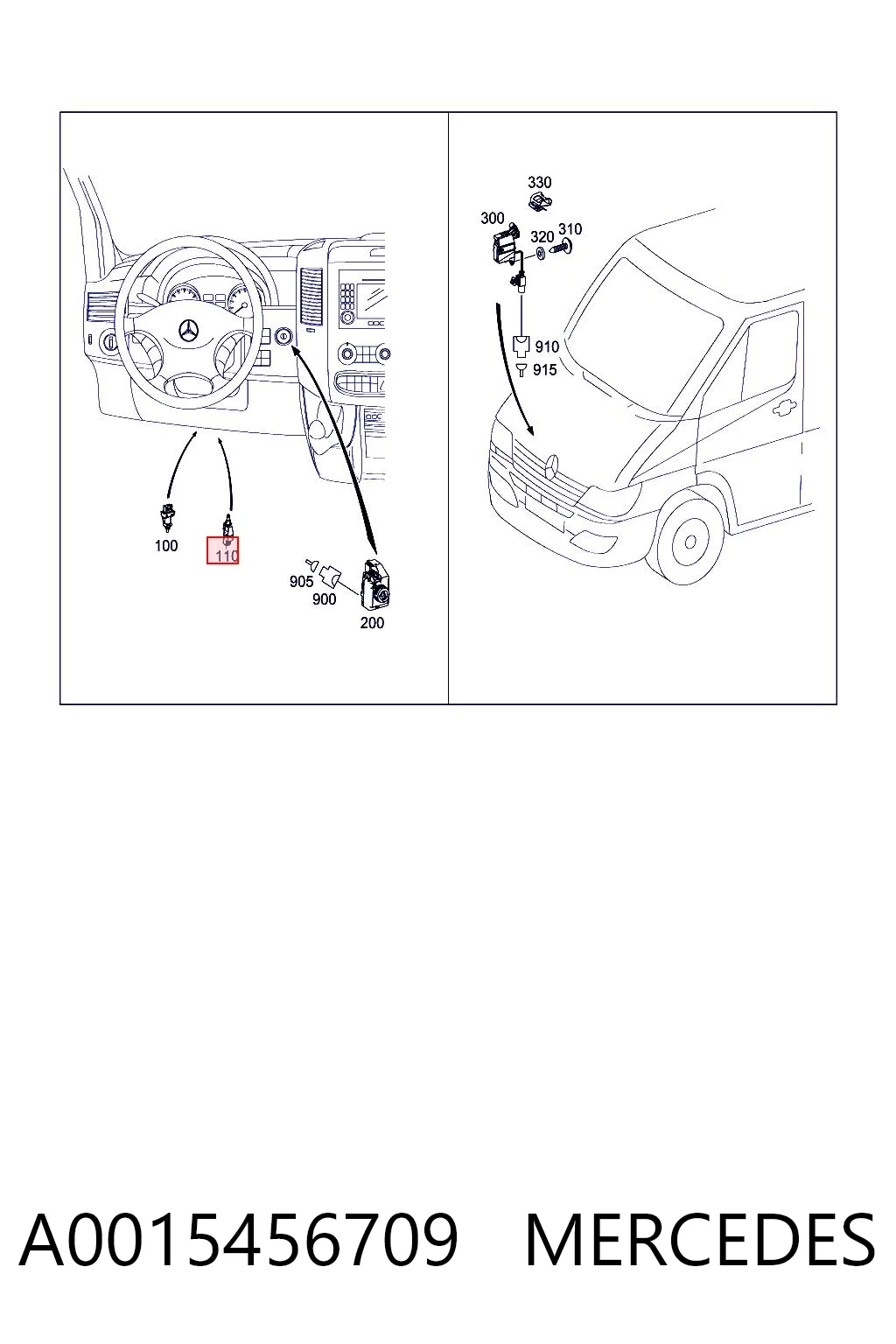 A0015456709 Mercedes Лягушка стоп-сигналу