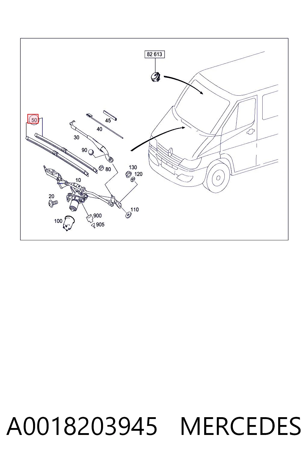 A0018203945 Mercedes Склоочисники лобового скла