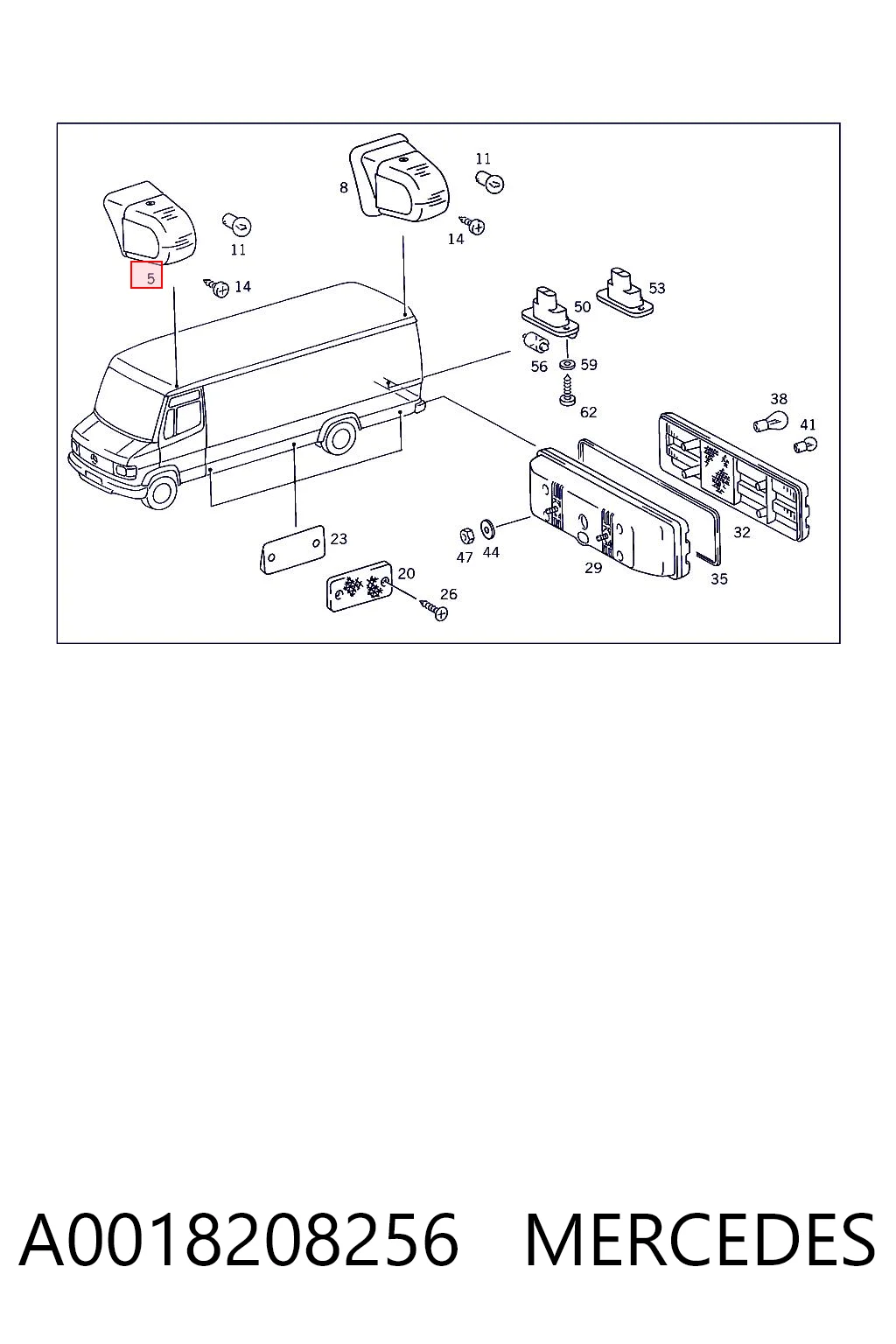 A0018208256 Mercedes Габарит-покажчик повороту, лівий