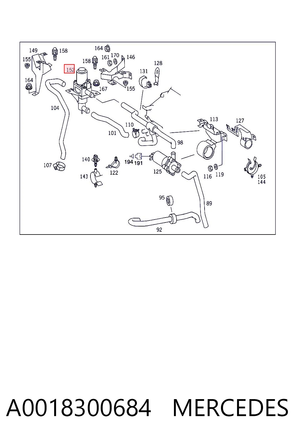A0018300684 Mercedes Кран пічки (обігрівача)
