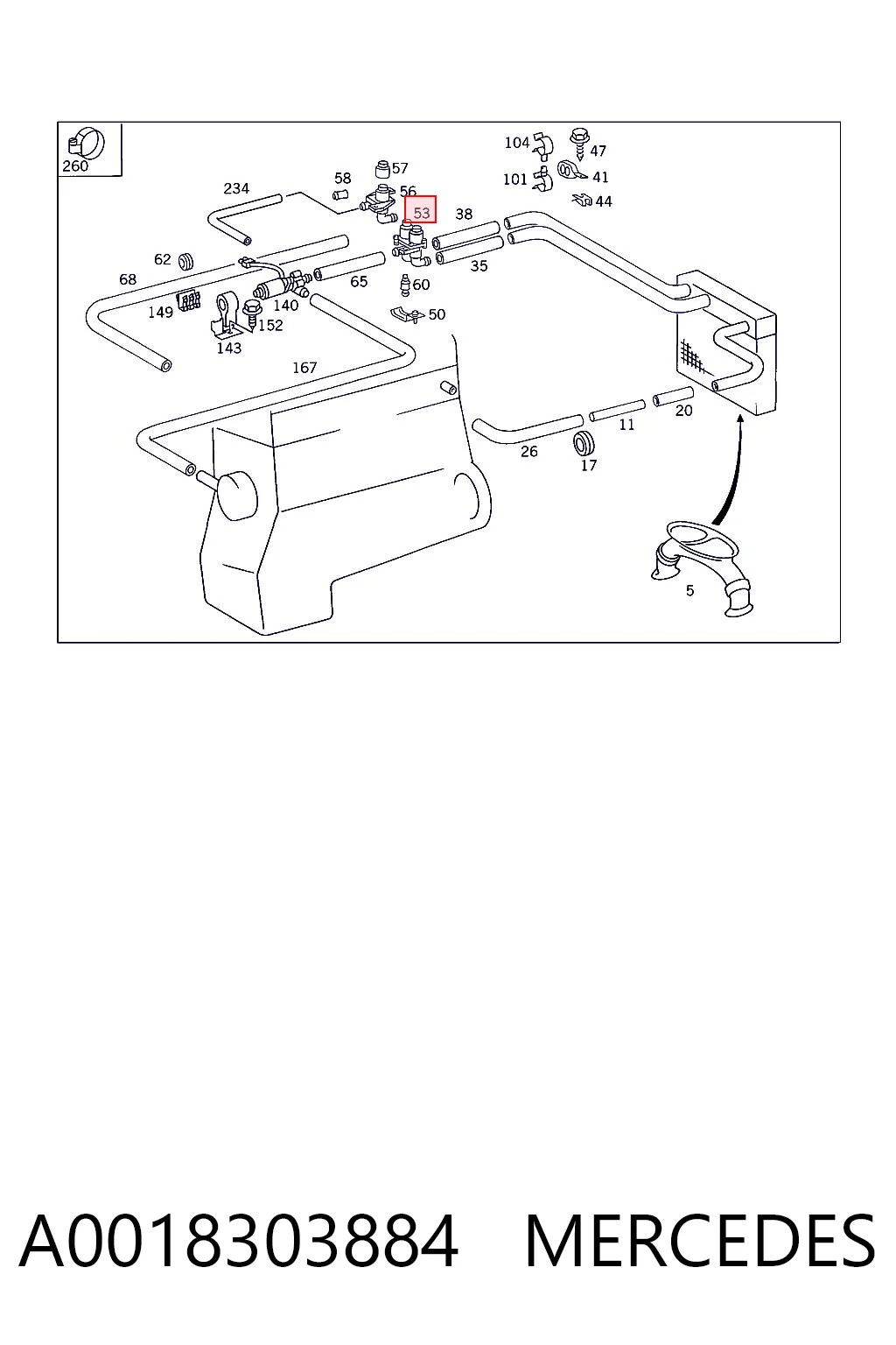 A0018303884 Mercedes Кран пічки (обігрівача)