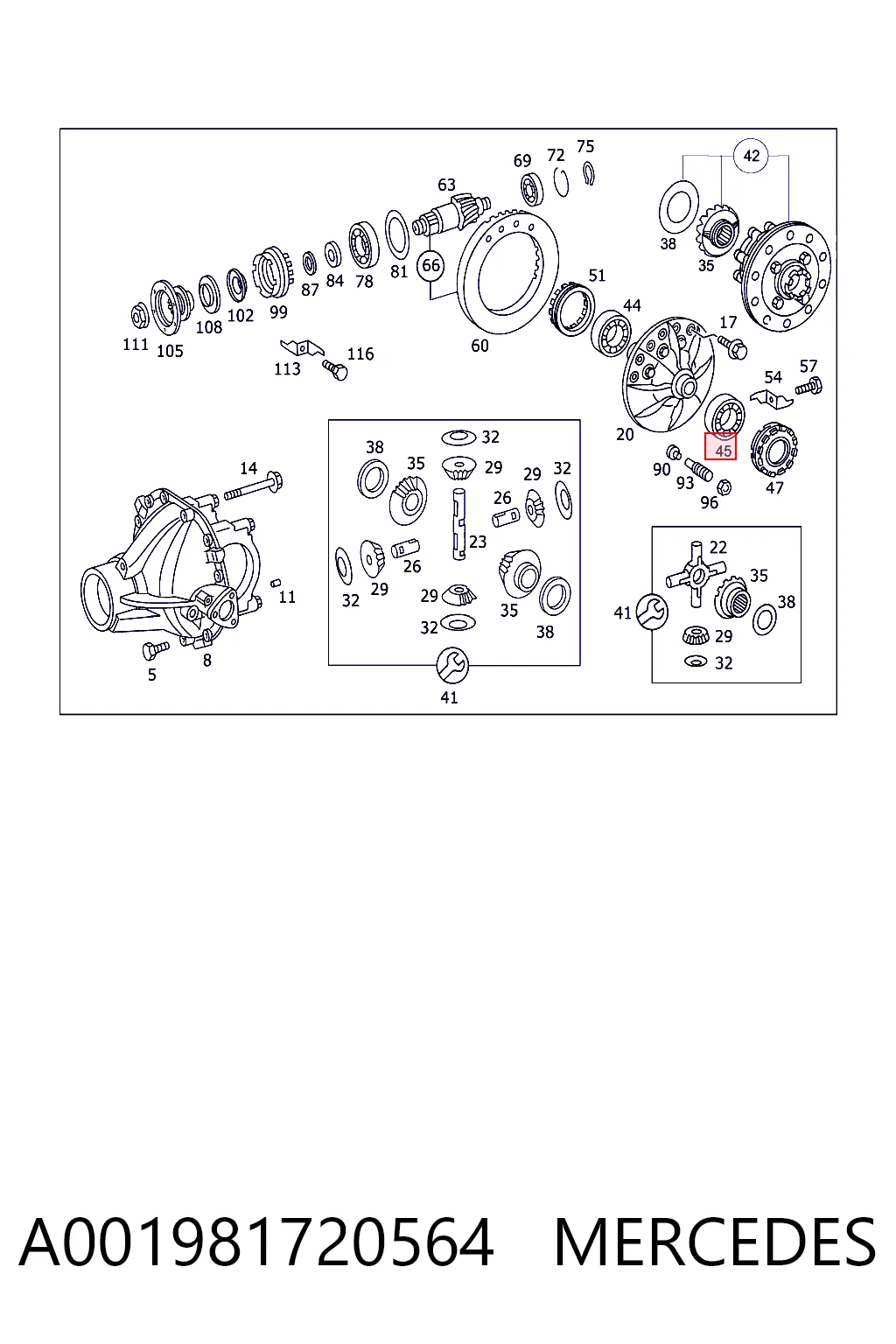 0735370064 ZF Parts Підшипник маточини задньої, зовнішній