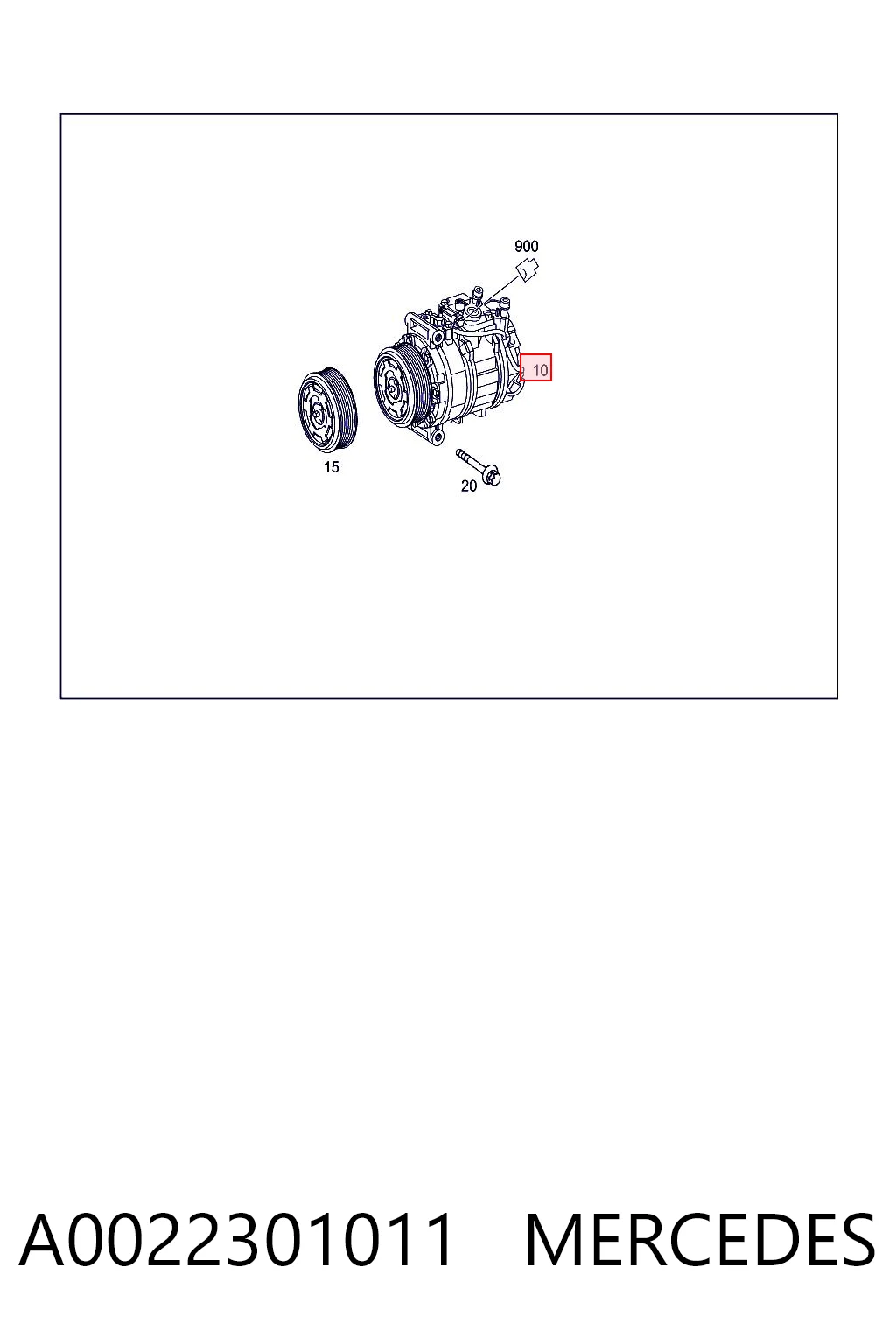 A0022301011 Mercedes Компресор холодоагенту