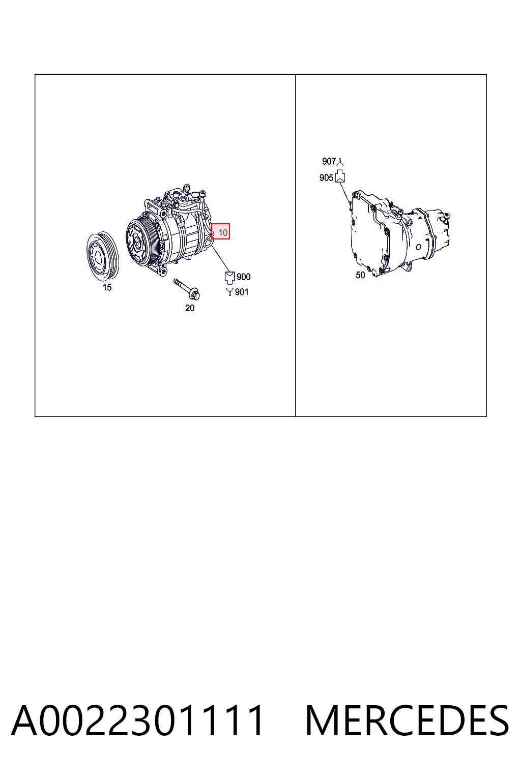 A0022301111 Mercedes Компресор холодоагенту