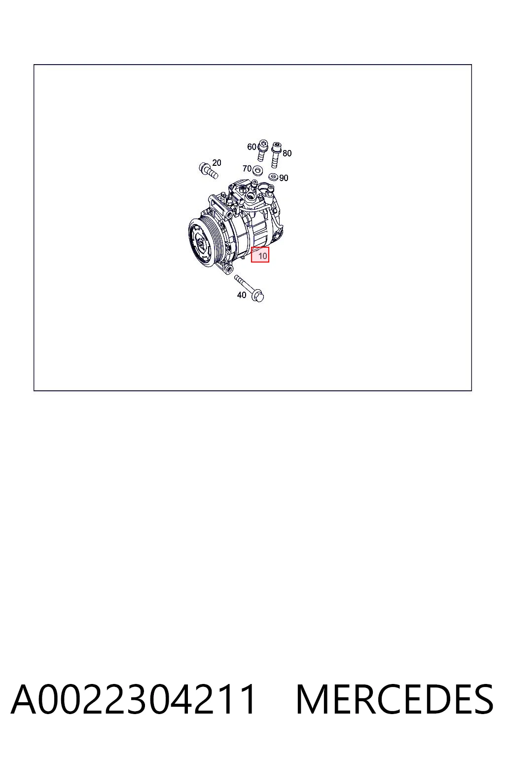 A0022304211 Mercedes Компресор холодоагенту