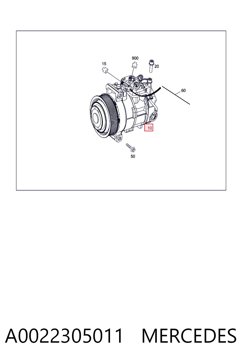 A0022305011 Mercedes Компресор холодоагенту