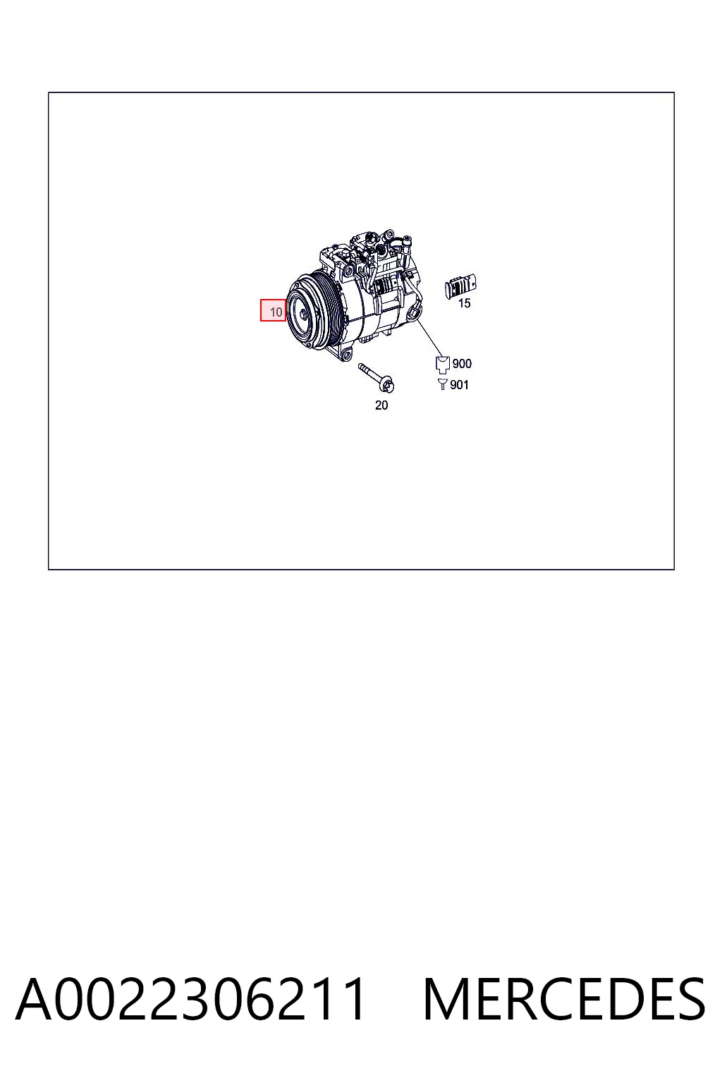 A0022306211 Mercedes Компресор холодоагенту