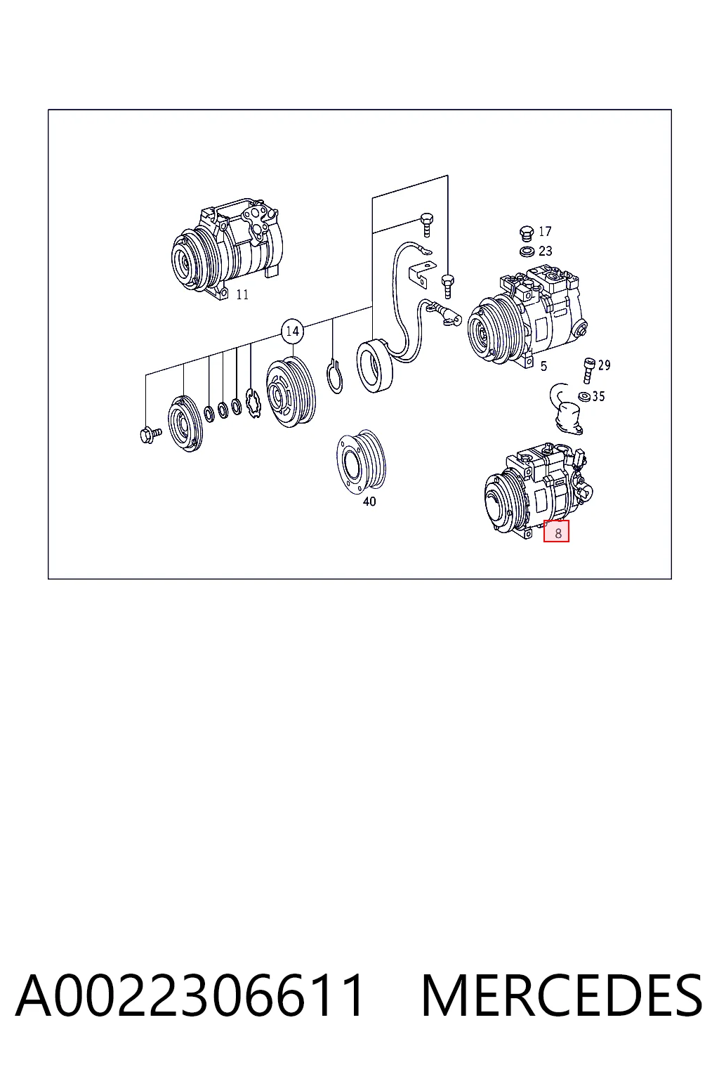 A0022306611 Mercedes Компресор холодоагенту