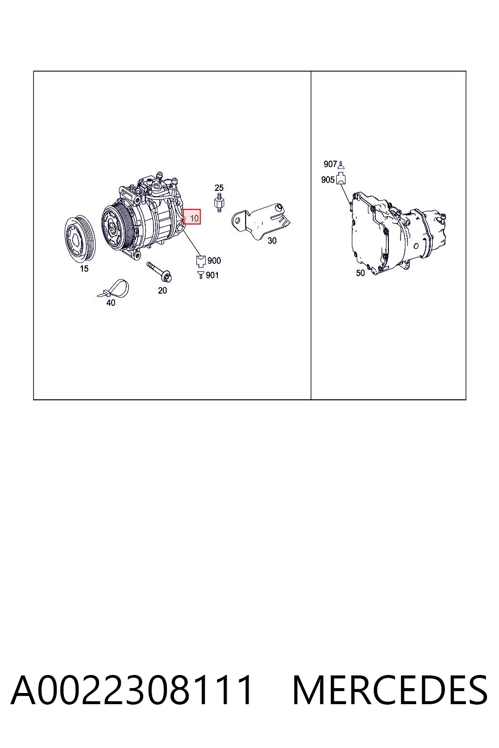 A0022308111 Mercedes Компресор холодоагенту