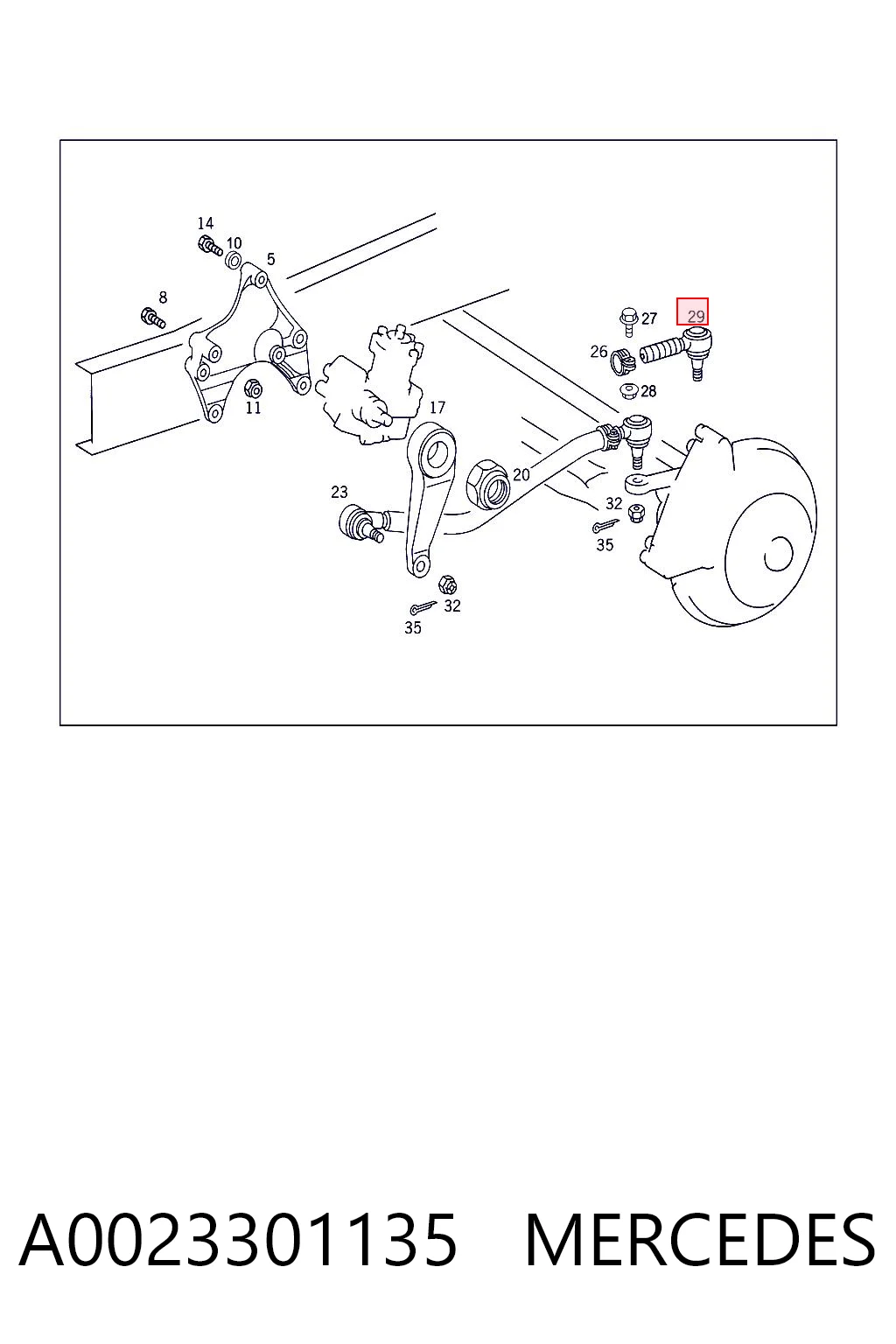 5001861924 Renault (RVI) Накінечник поперечної рульової тяги