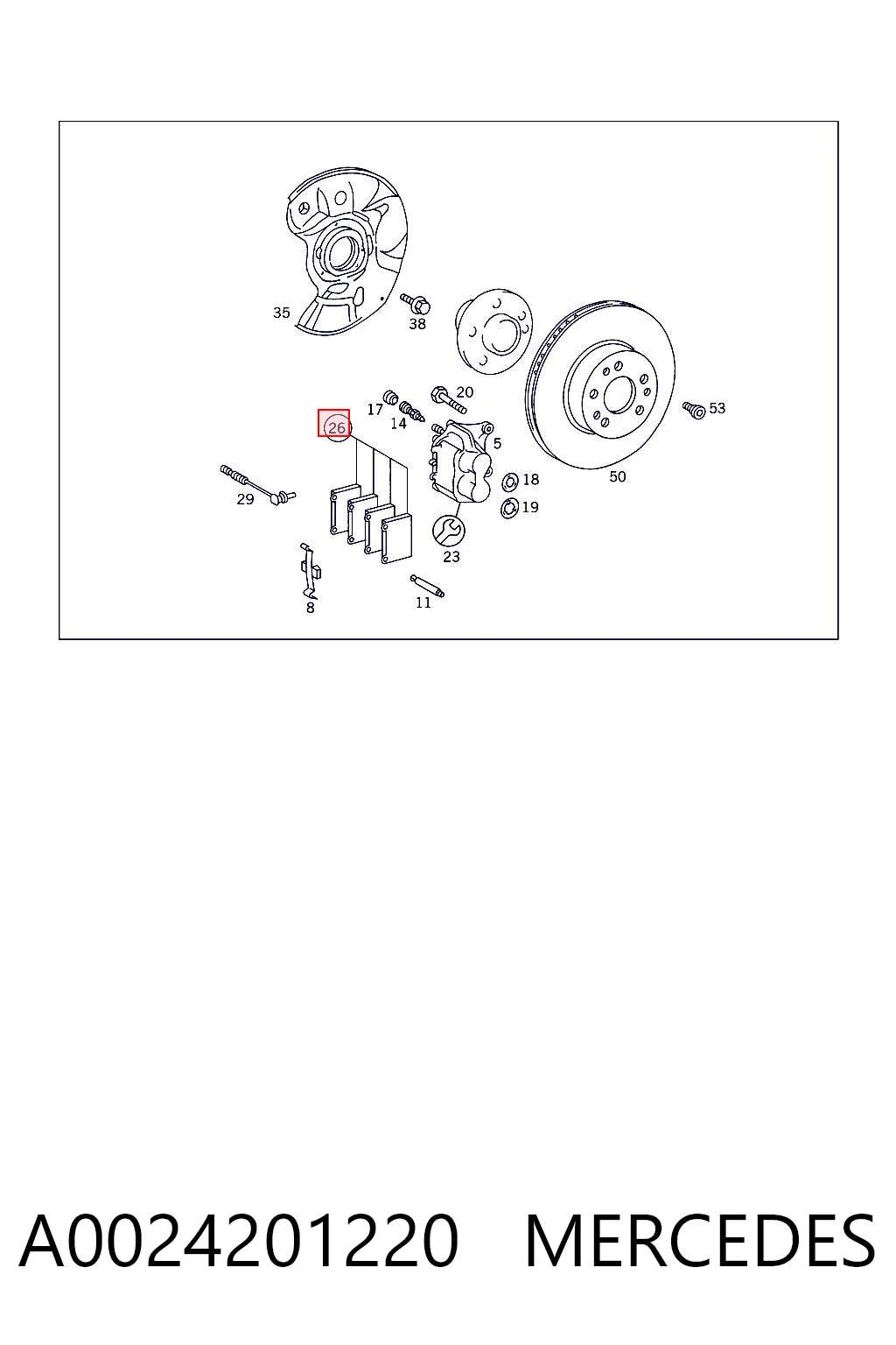 A0024201220 Mercedes Передні гальмівні колодки