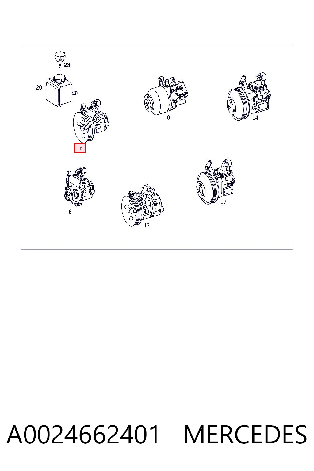 A0024662401 Mercedes Насос гідропідсилювача